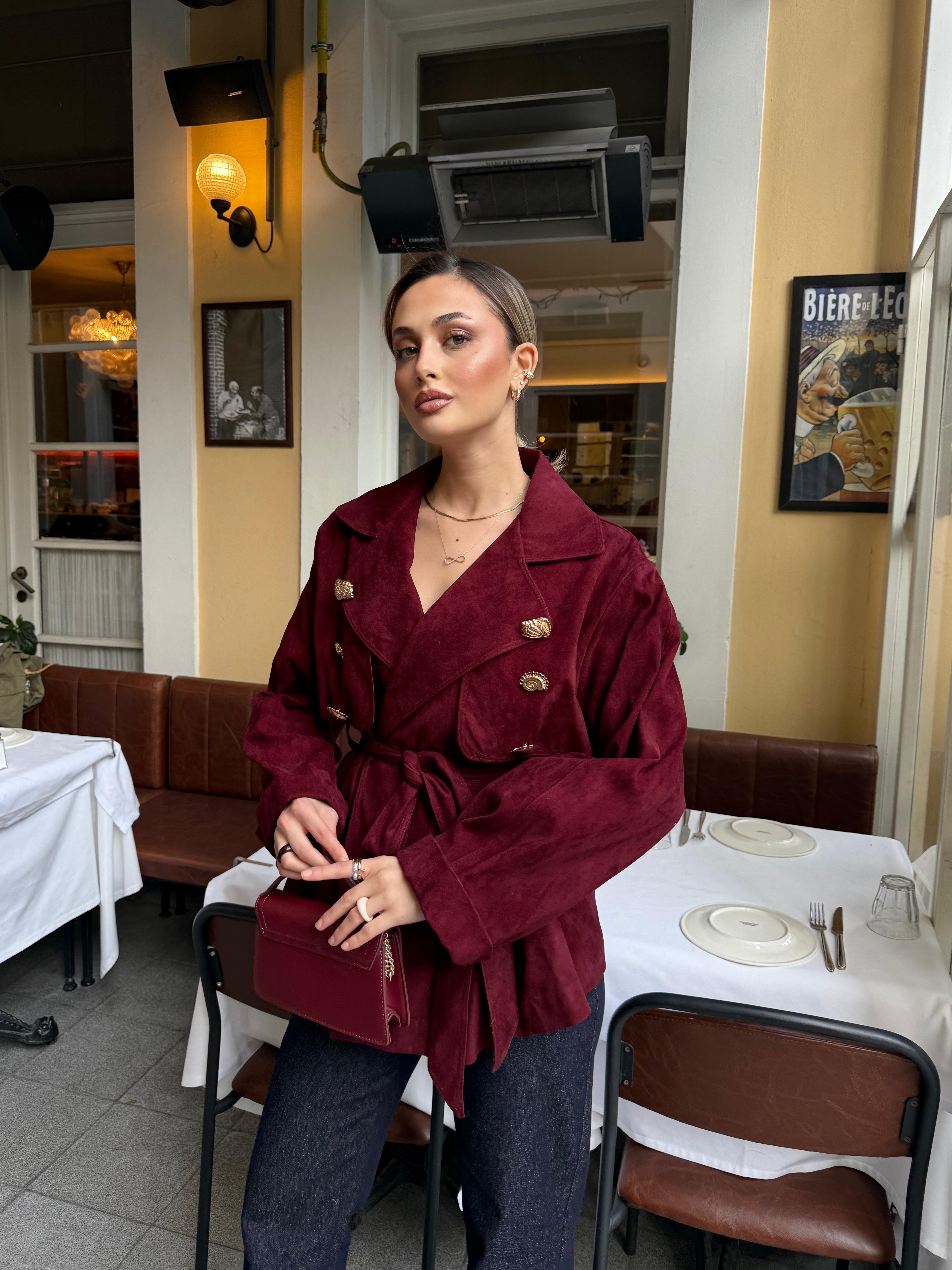 Süet Ceket Bordo 