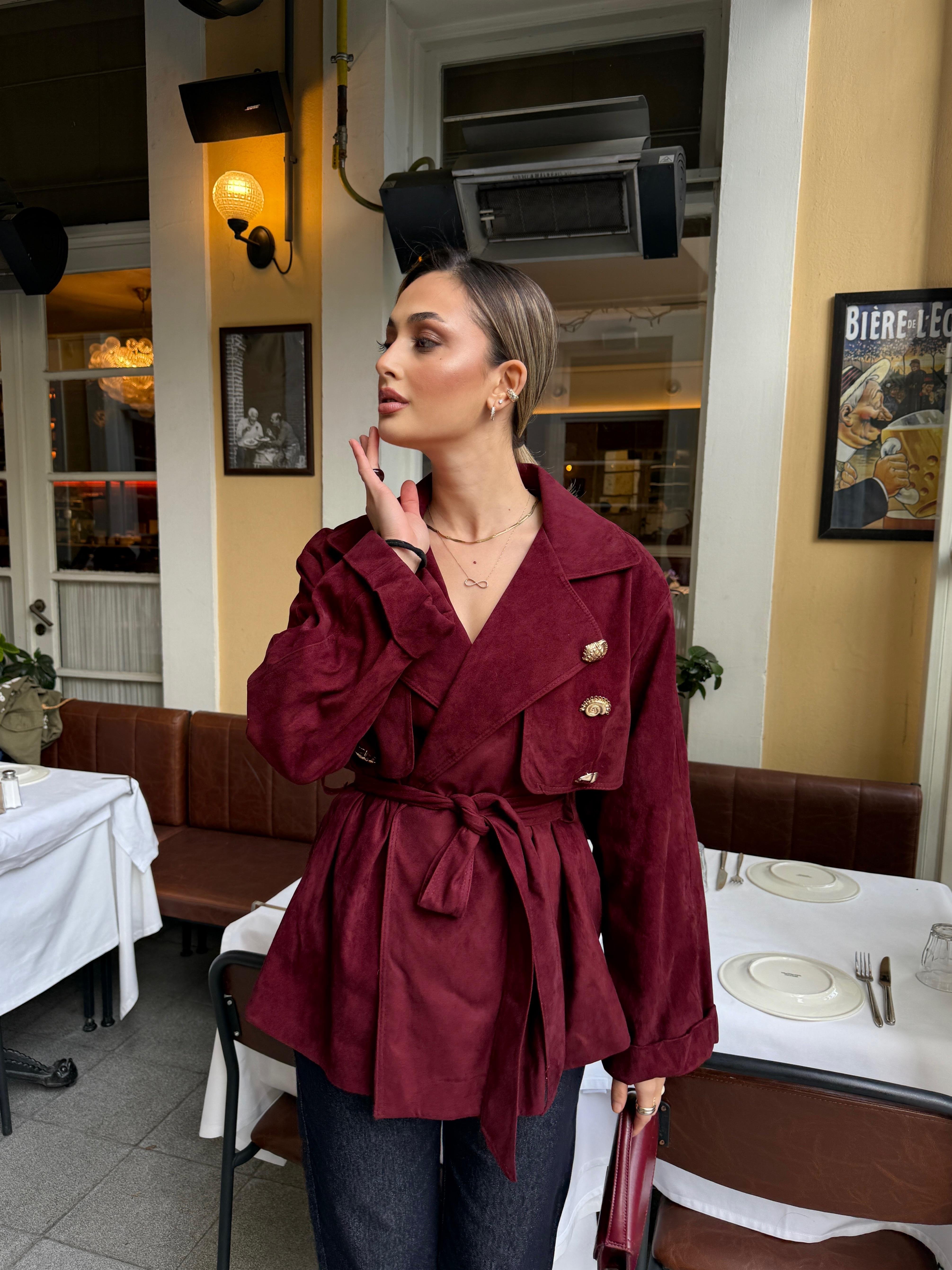 Süet Ceket Bordo 
