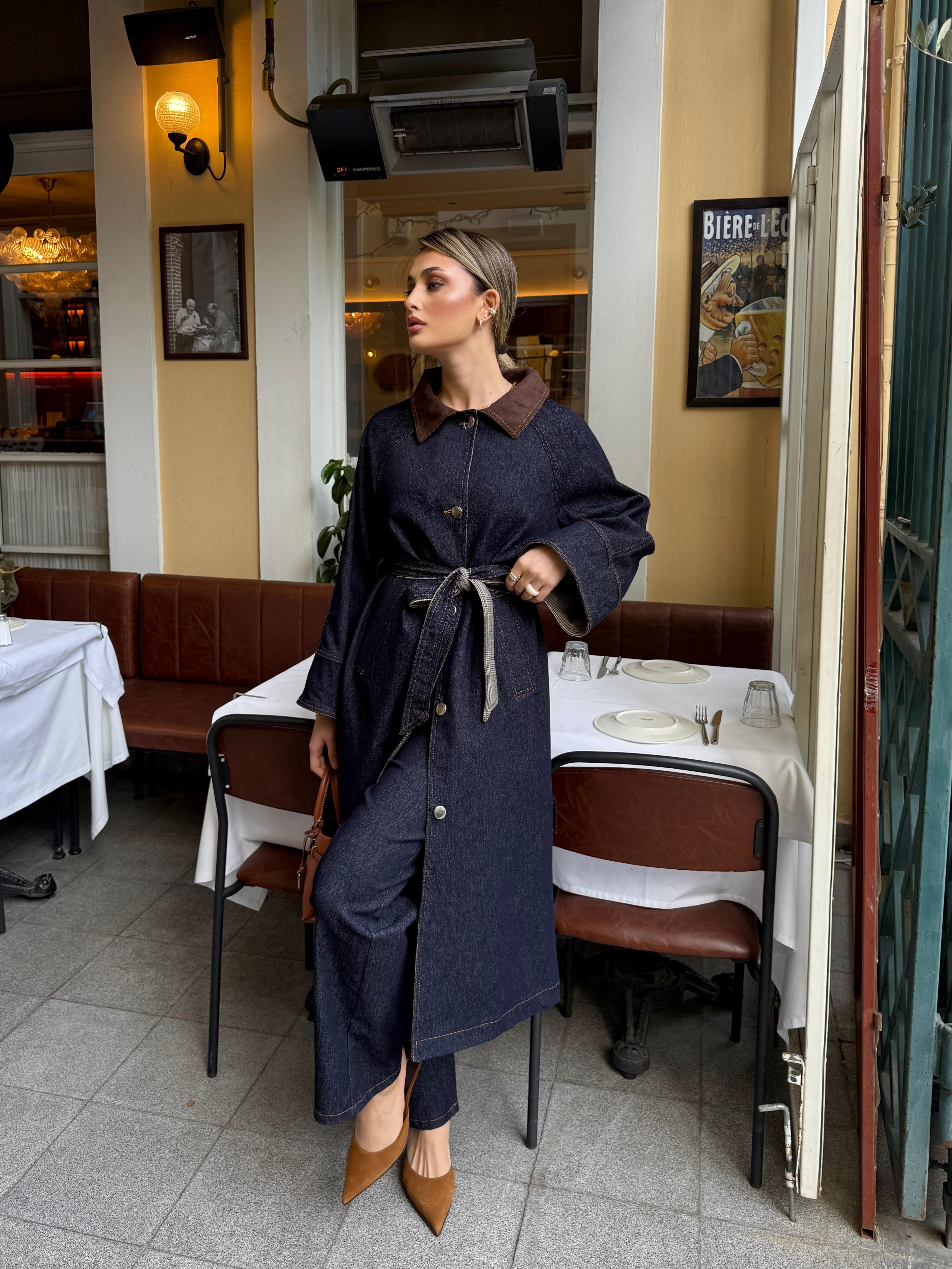 Uzun Denim Trenckot