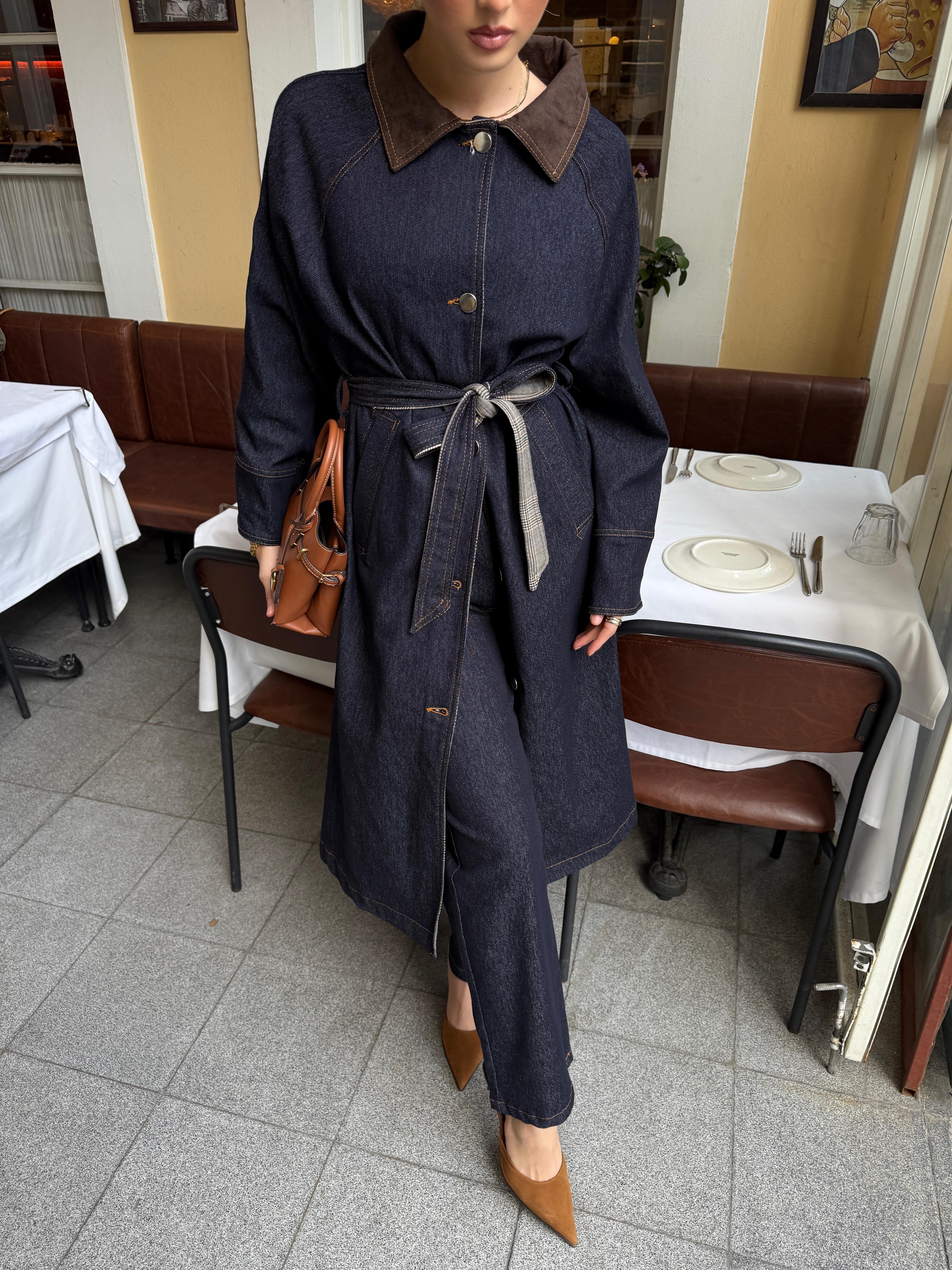 Uzun Denim Trenckot