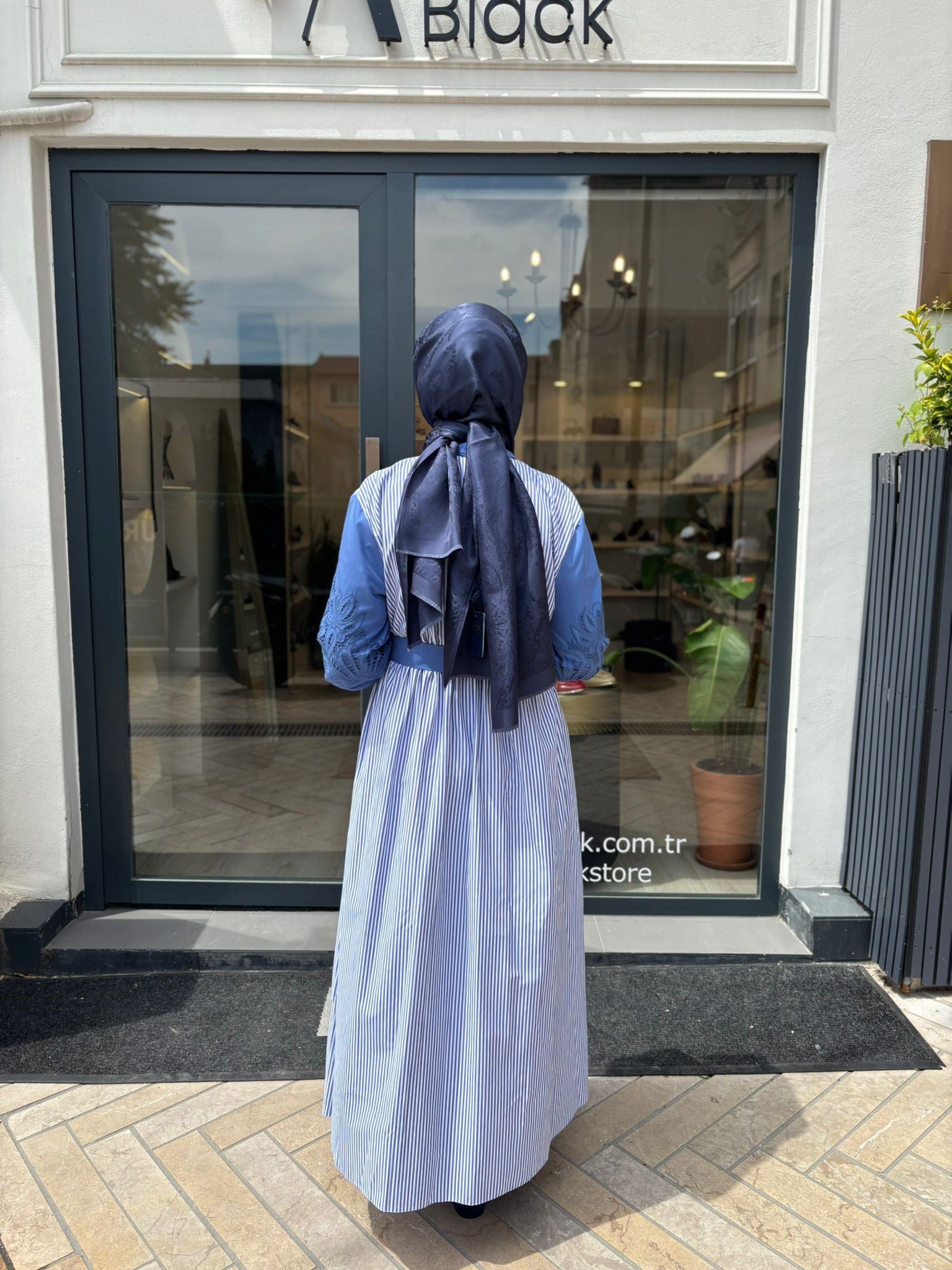 2601-5044 Güpür Detay Kadın Elbise Indigo