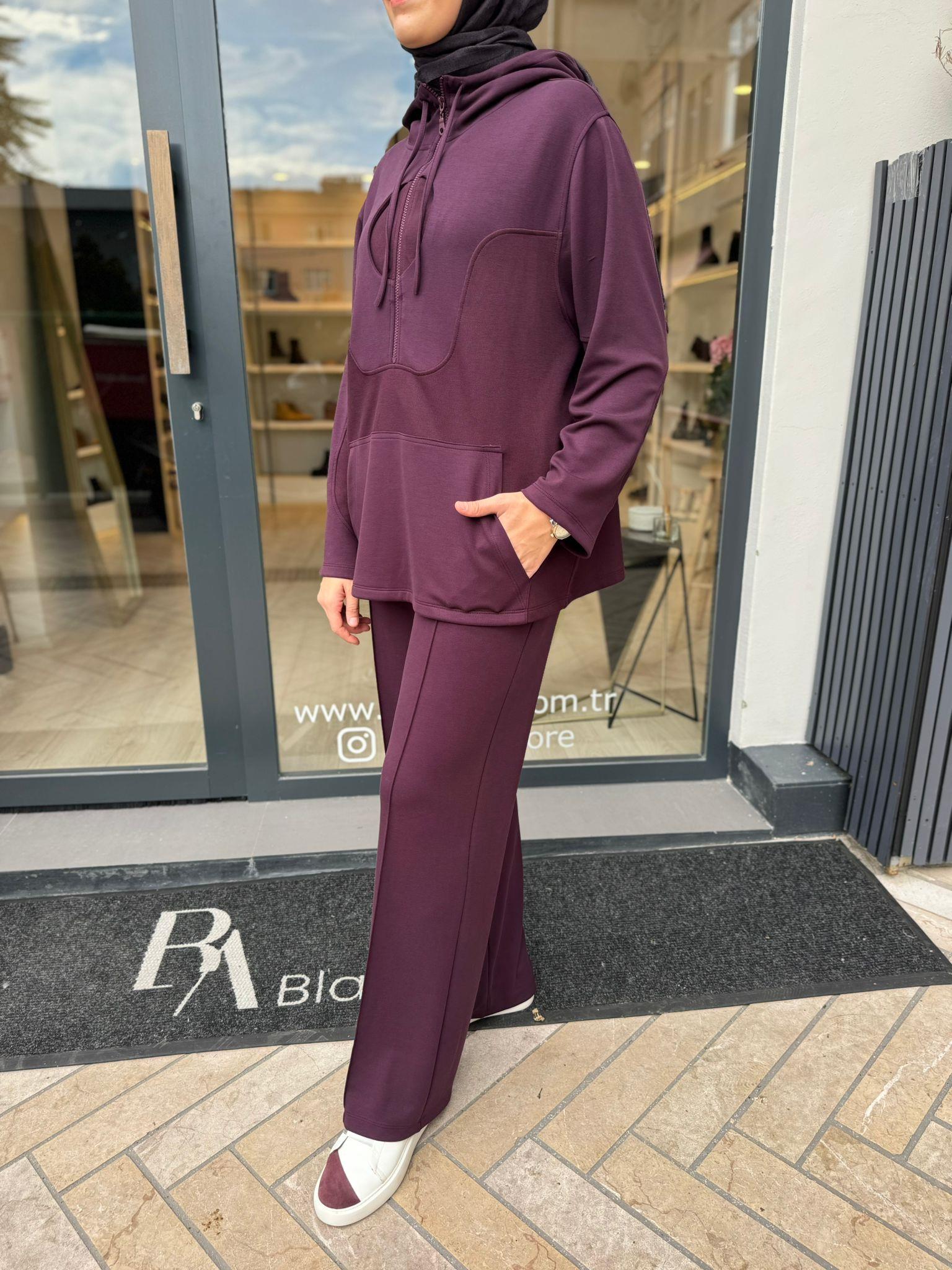 26FW207 Garnili Kadın Takım Bordo