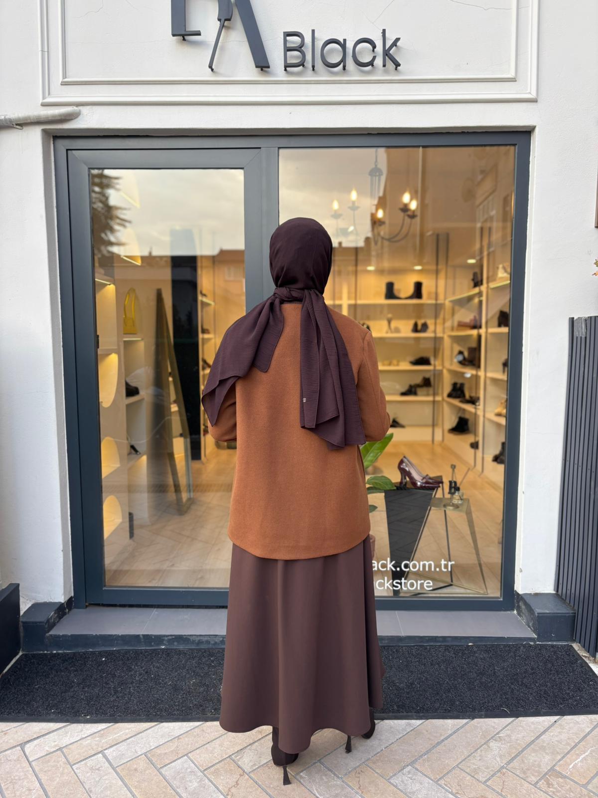 26FW618 Tek Düğmeli Kadın Ceket Camel