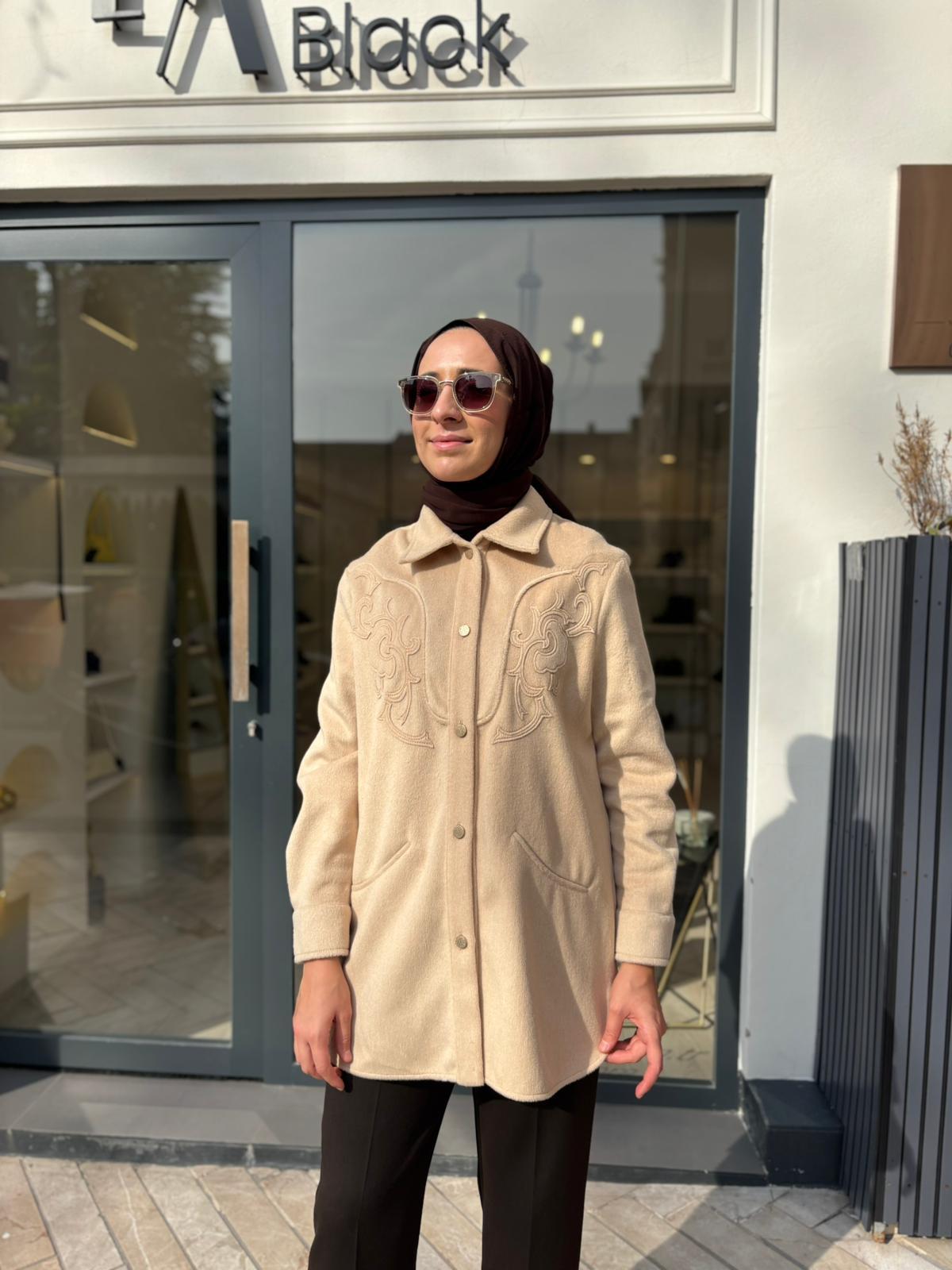 26FWCEK0020 Rotan Kadın Ceket Bej
