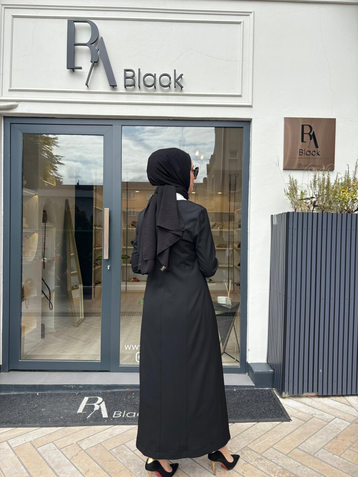 26FWELB0010 Gömlek Yaka Jada Kadın Elbise Siyah