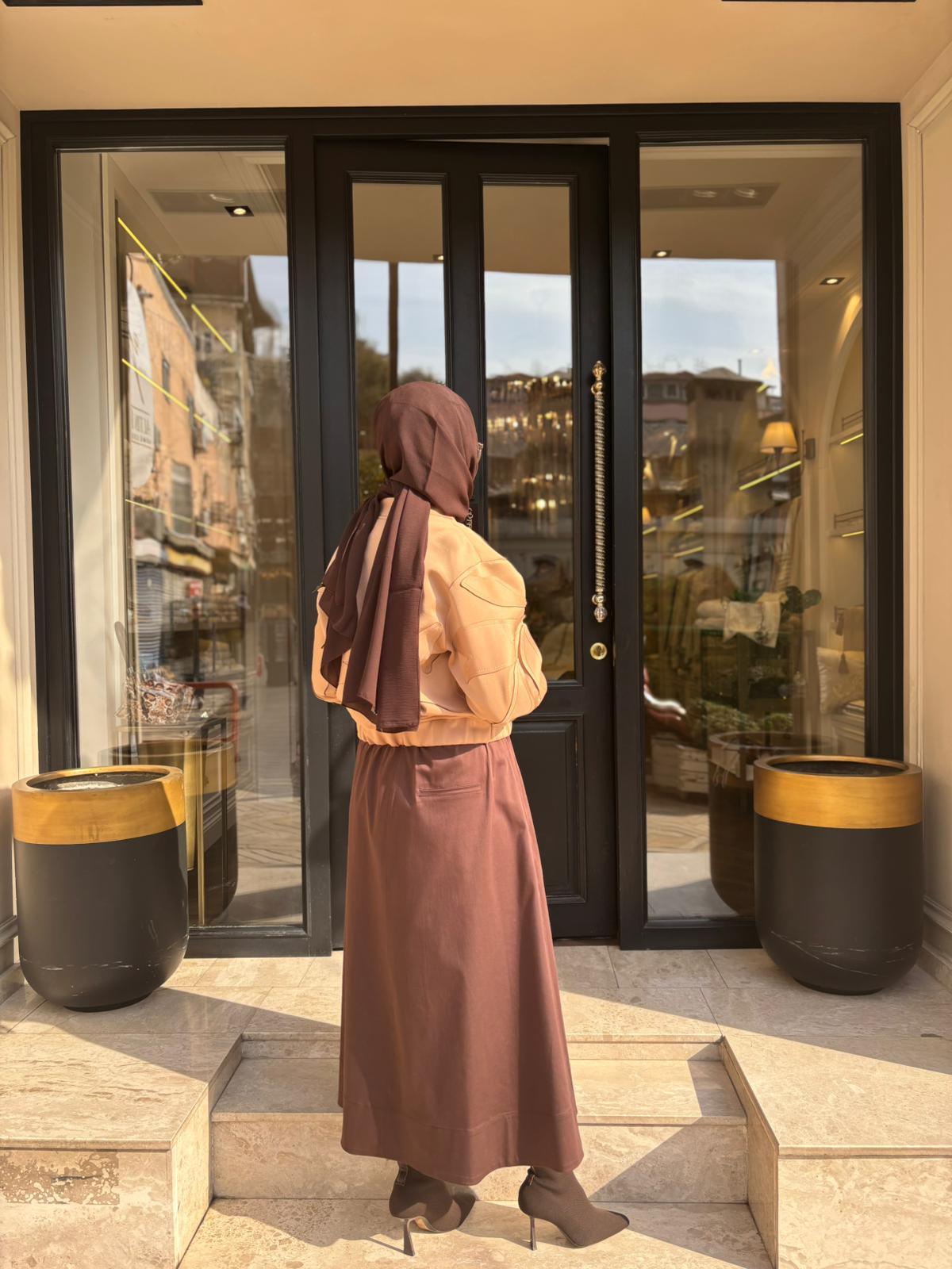 26FWETE0021 Uma Kadın Etek Kahve