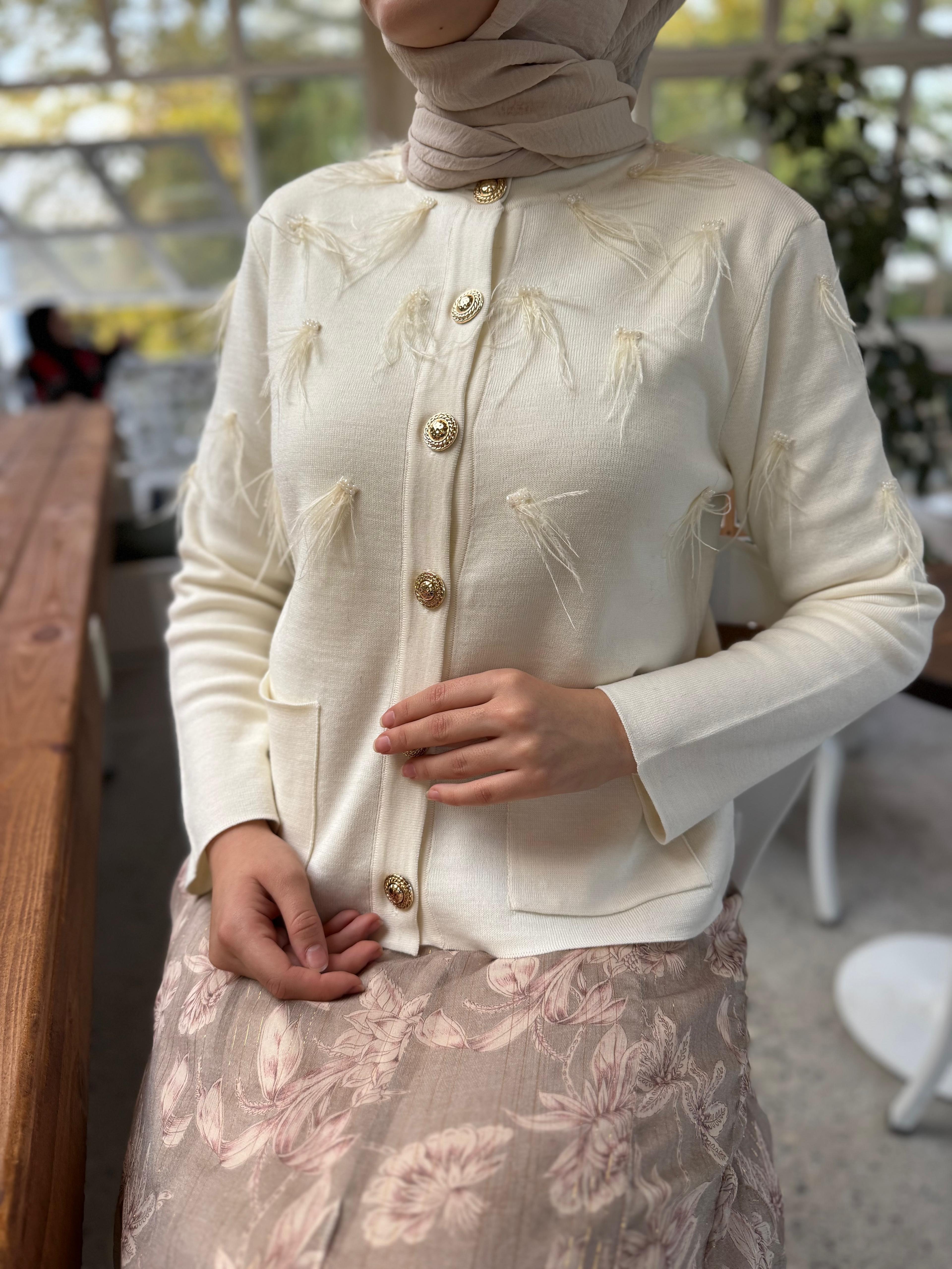 26FWHRK0006 Misa Kadın Hırka Ekru