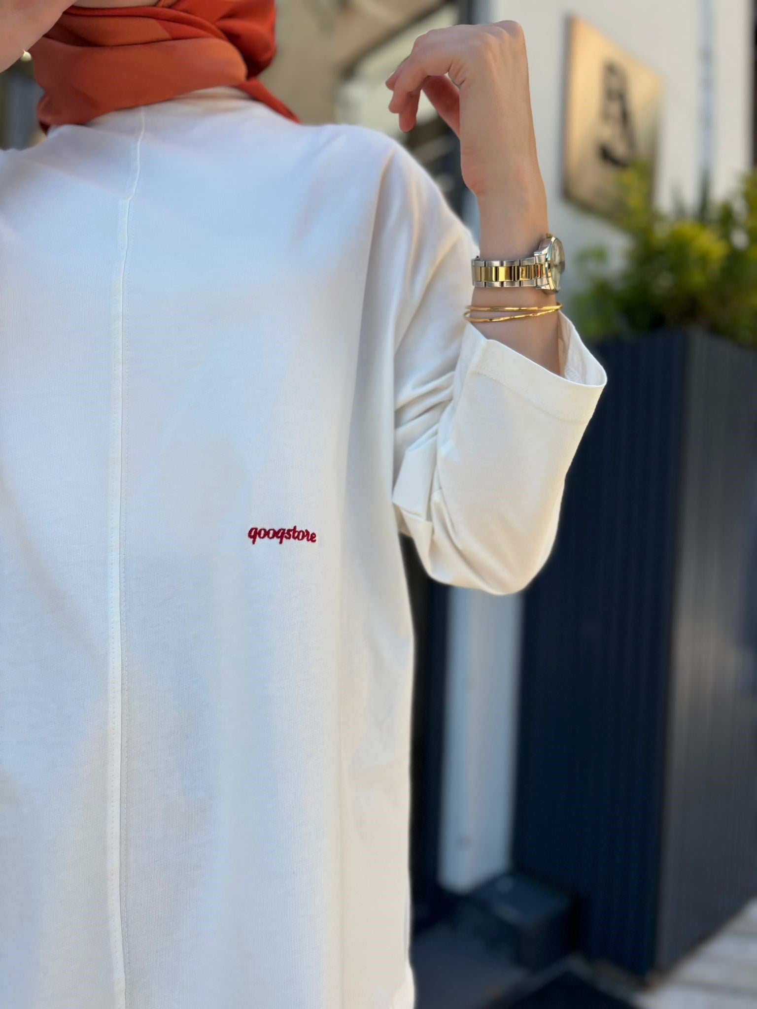 26SS216 Nakışlı Kadın Sweat Beyaz