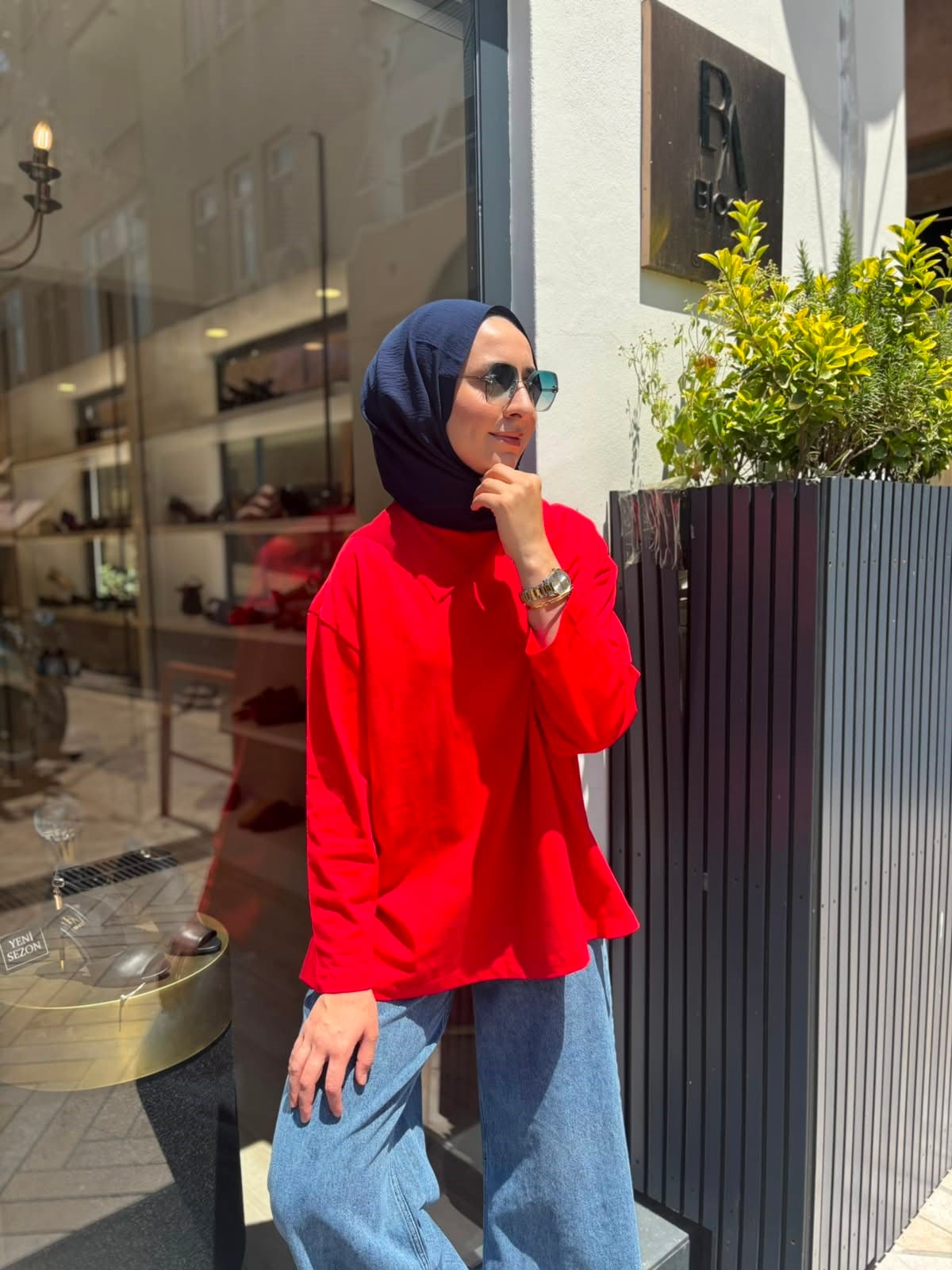 26SS216 Nakışlı Kadın Sweat Kırmızı
