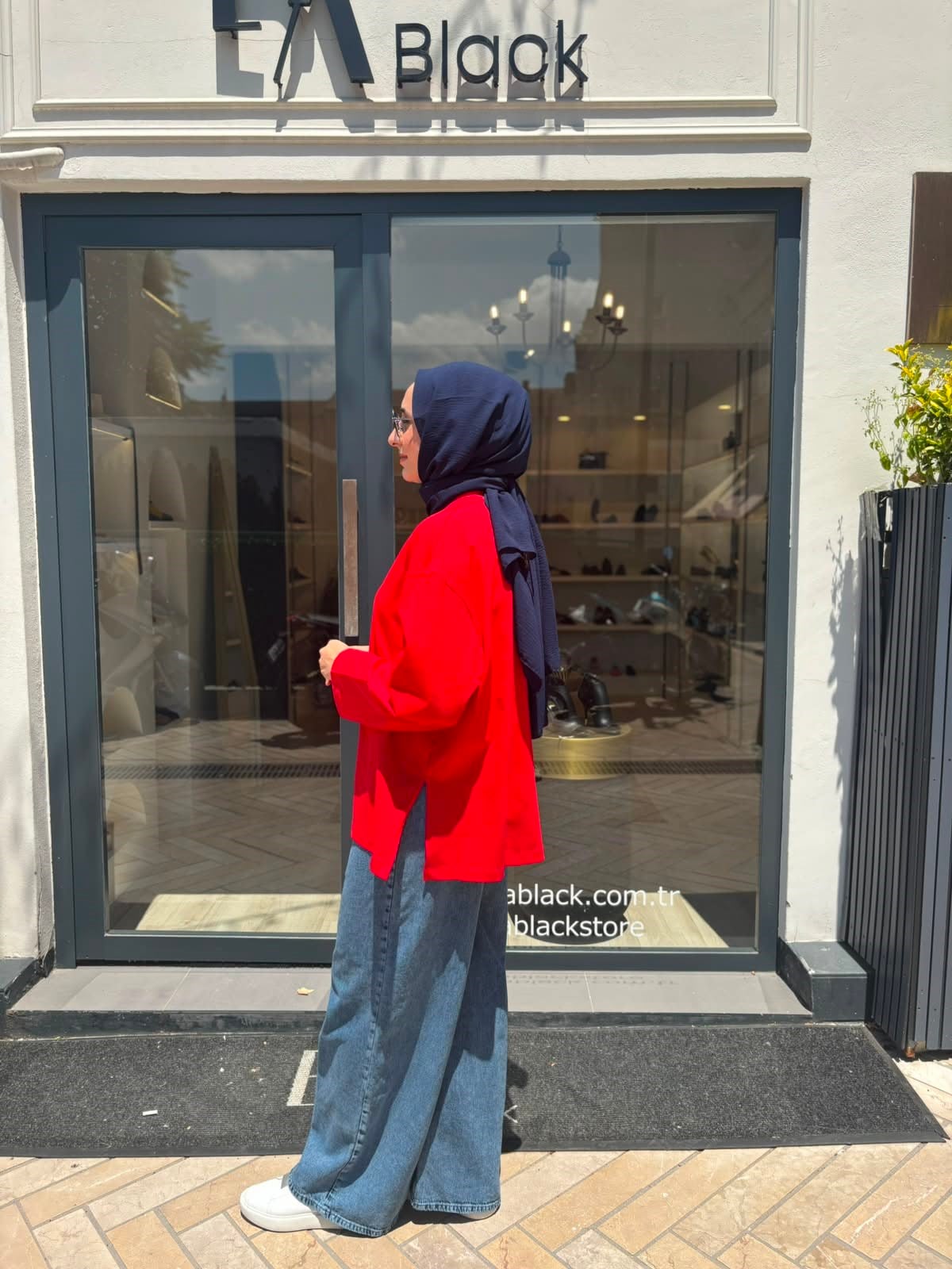 26SS216 Nakışlı Kadın Sweat Kırmızı