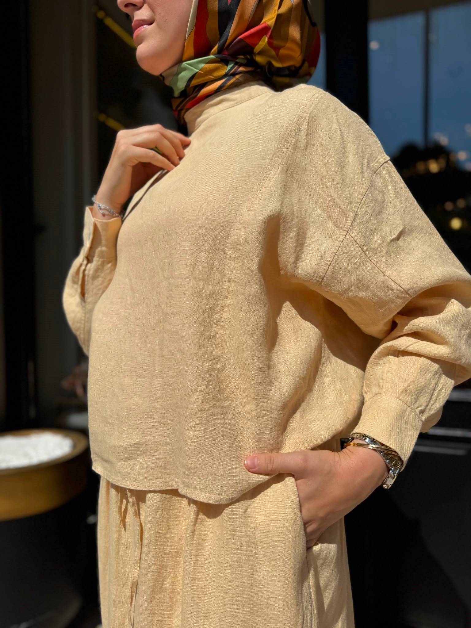 26SS223 Bella Kadın Bluz Taş Rengi