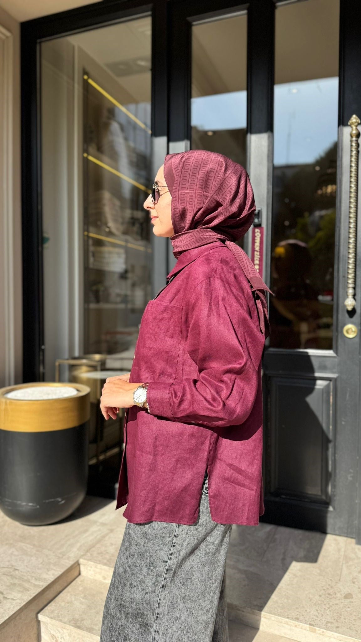 26SS228 Lidya Kadın Gömlek Bordo