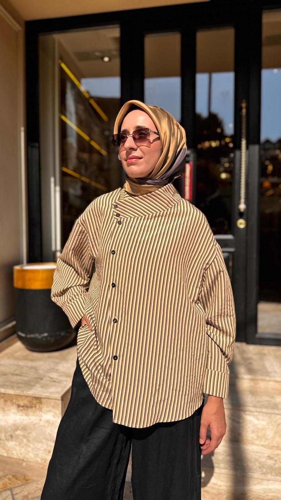 26SS236 Lina Kadın Gömlek ÇİZGİLİ