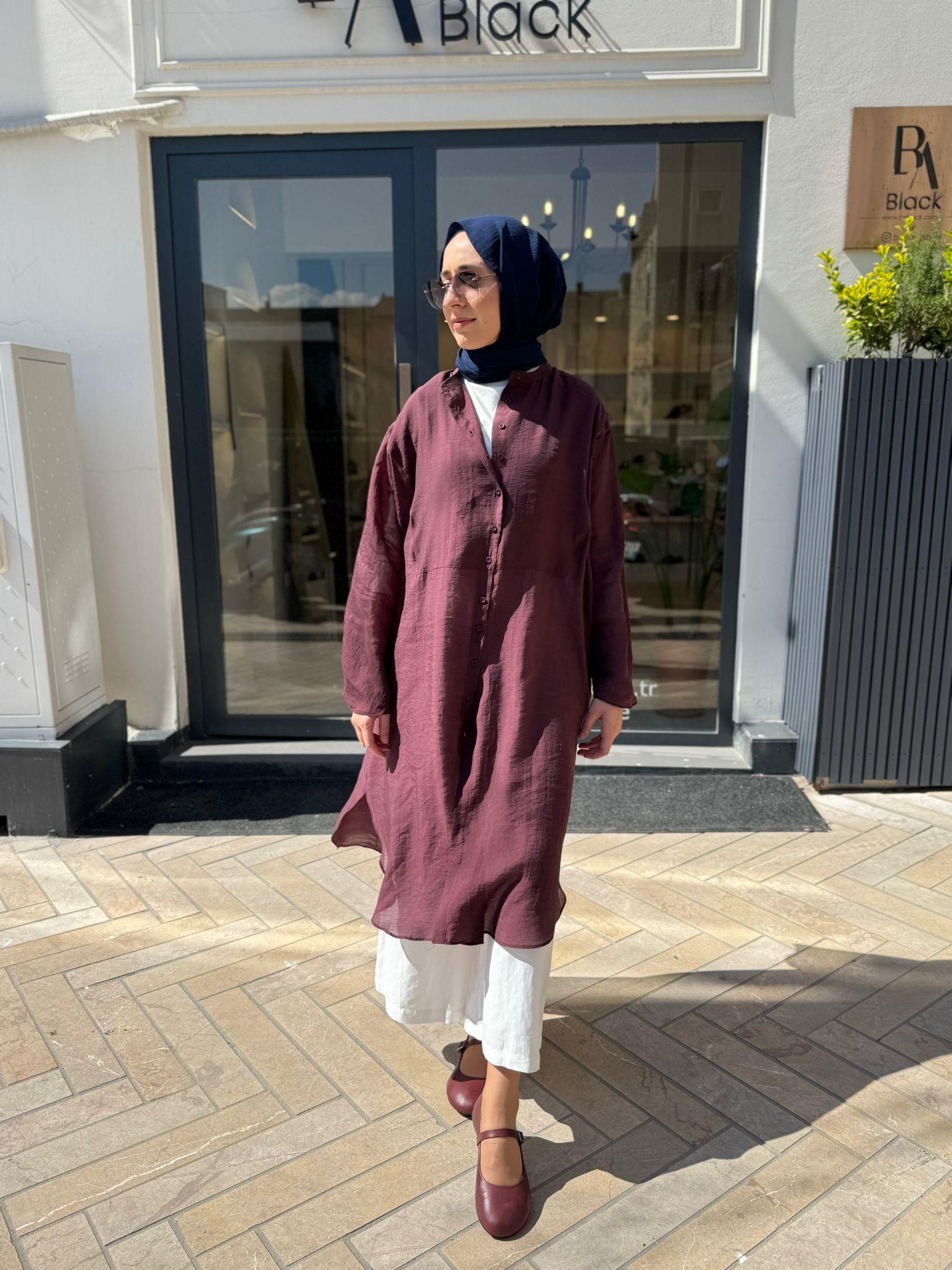 26SS237 Minerva Kadın Tunik Mürdüm