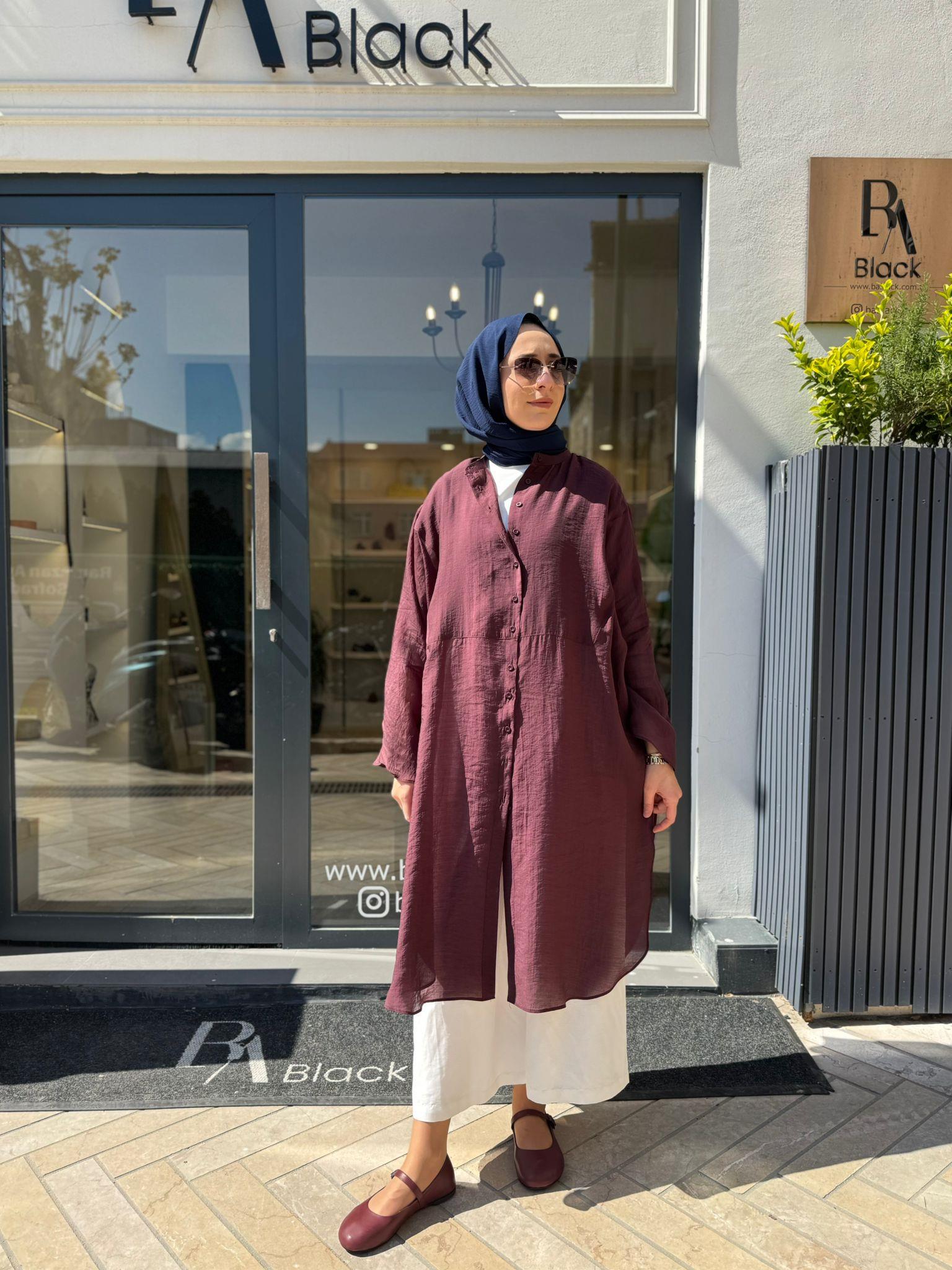 26SS237 Minerva Kadın Tunik Mürdüm