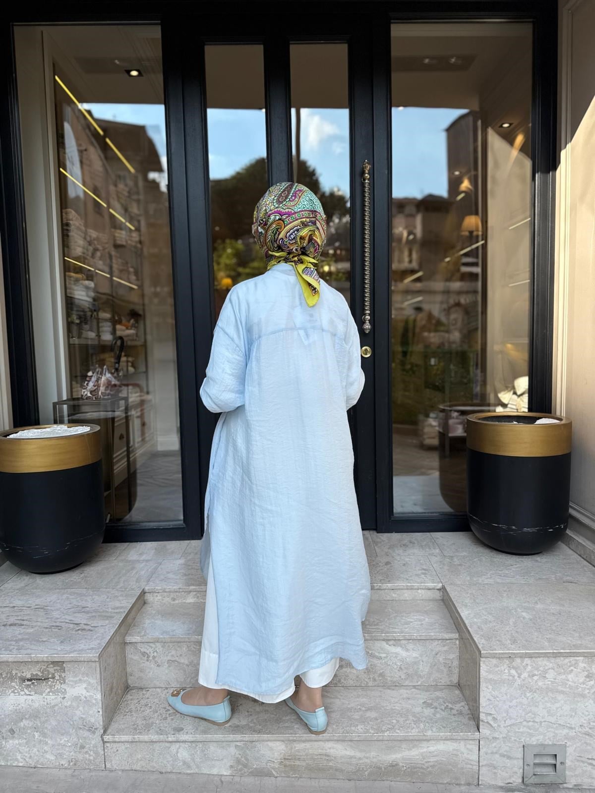 26SS243 Lina Kadın Tunik Düz Bebe Mavi