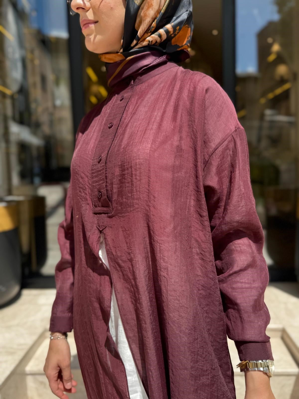 26SS243 Lina Kadın Tunik Mürdüm