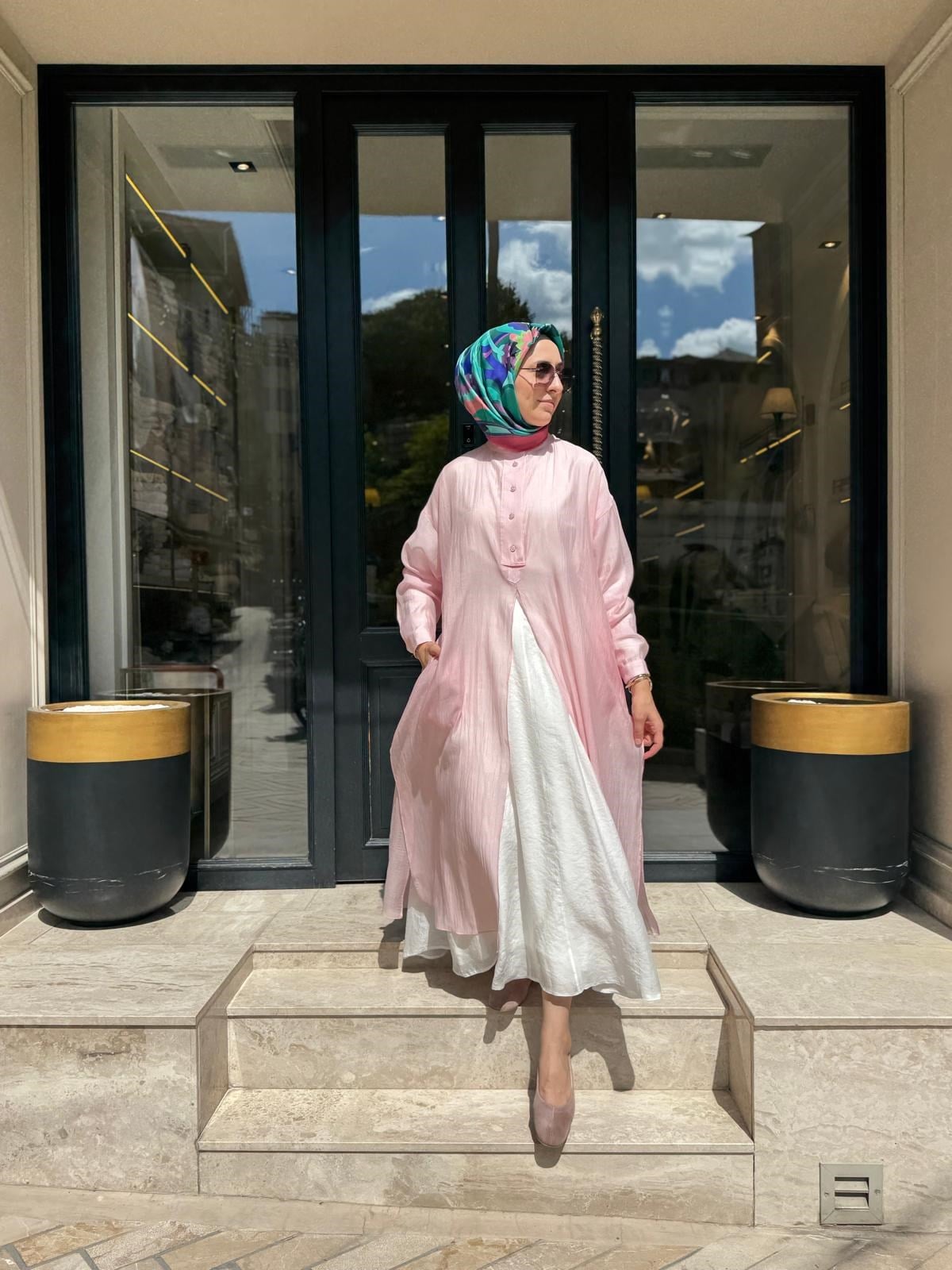 26SS243 Lina Kadın Tunik Pudra Pembe