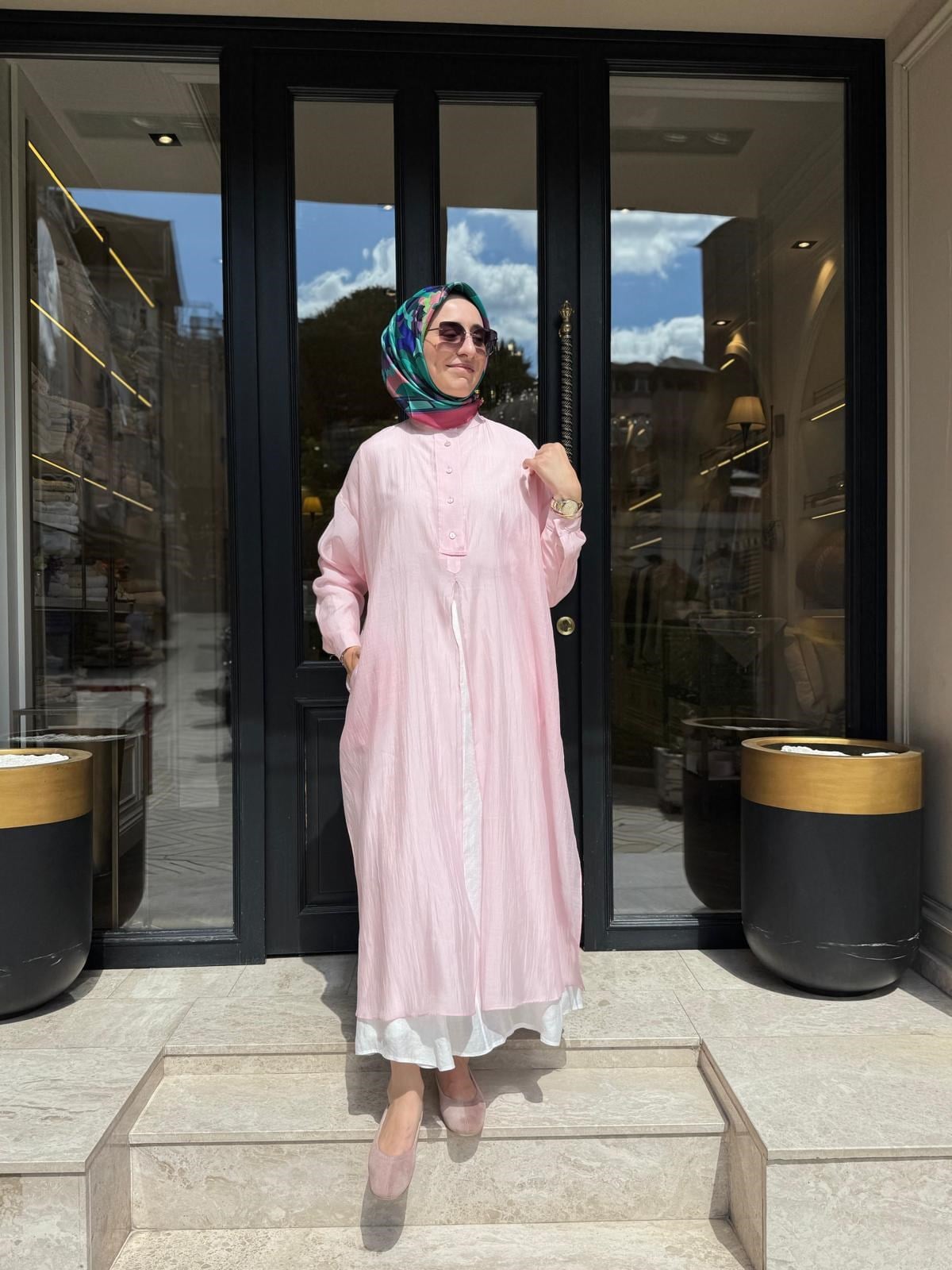 26SS243 Lina Kadın Tunik Pudra Pembe