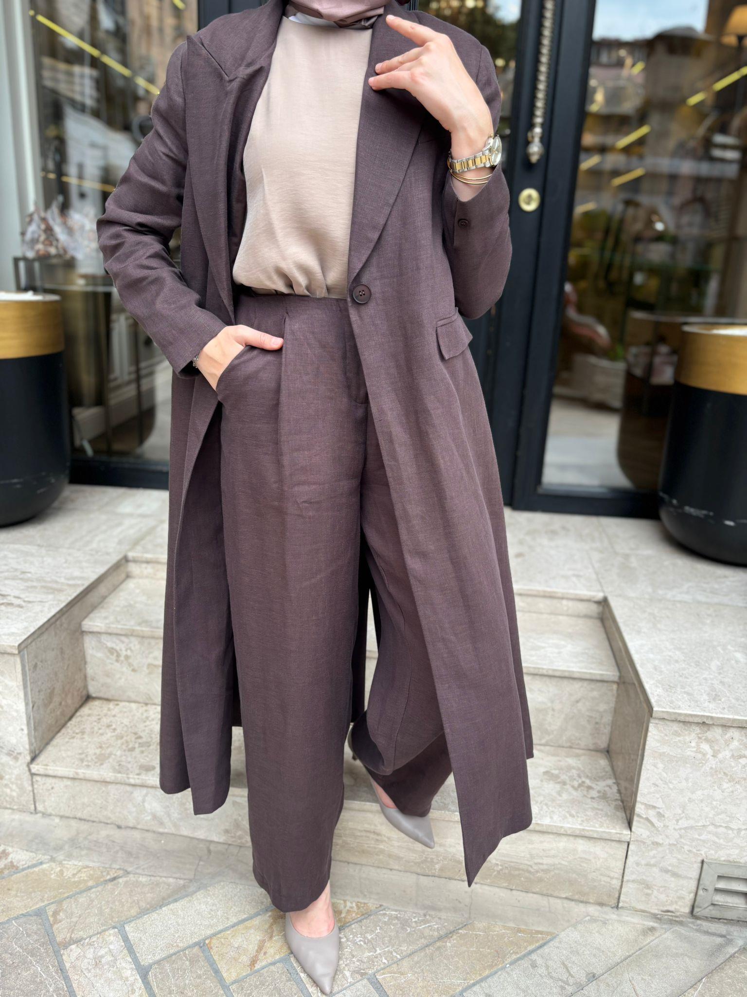 26SS323 Lin Kadın Pantolon BİTTER