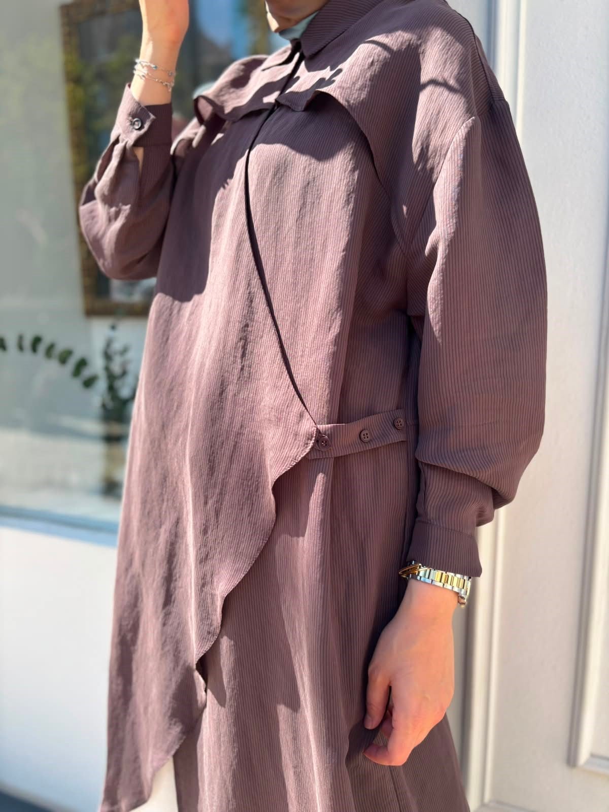 26SS604 Arsen Kadın Kimono Acı Kahve