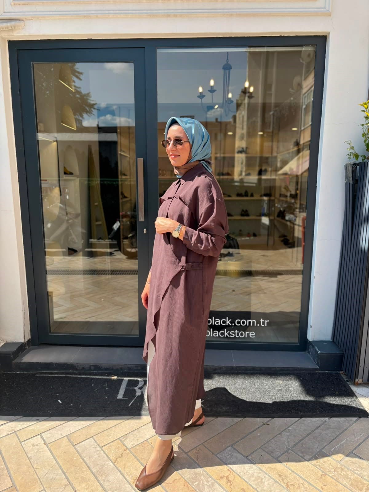 26SS604 Arsen Kadın Kimono Acı Kahve