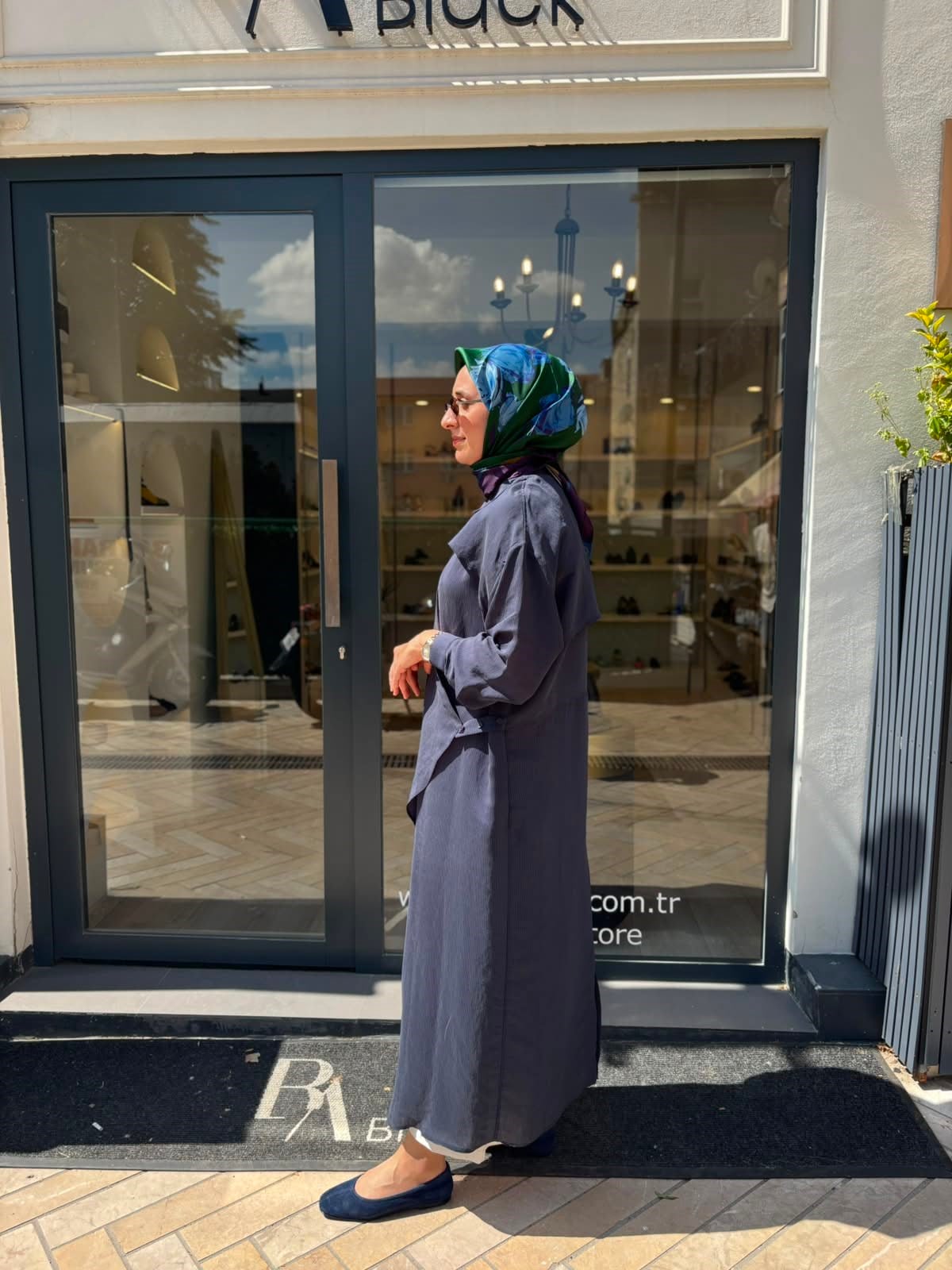 26SS604 Arsen Kadın Kimono Lacivert