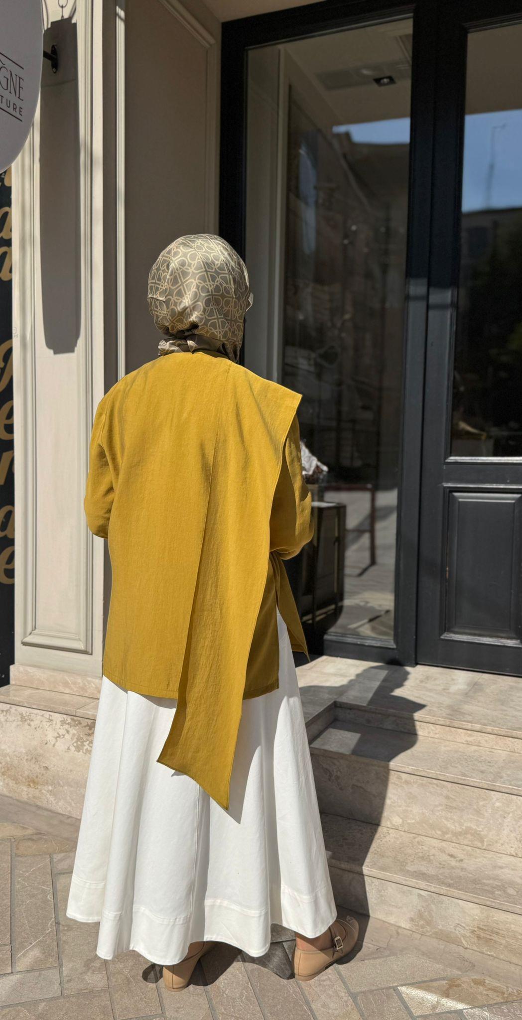 26SS607 Elix Kadın Kimono Hardal Sarısı