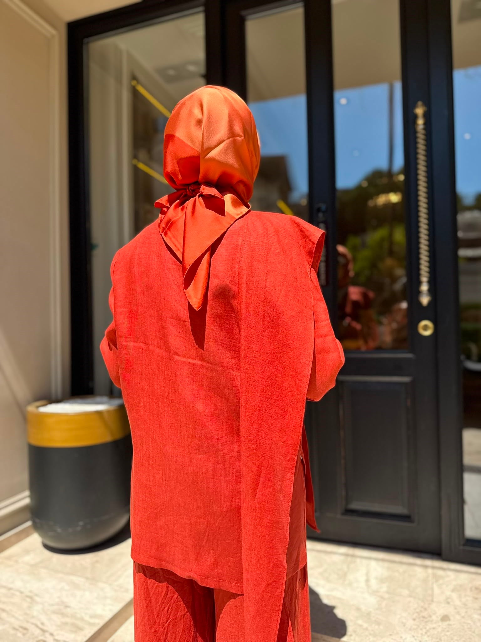 26SS619 Elix Linen Kadın Kimono Kiremit