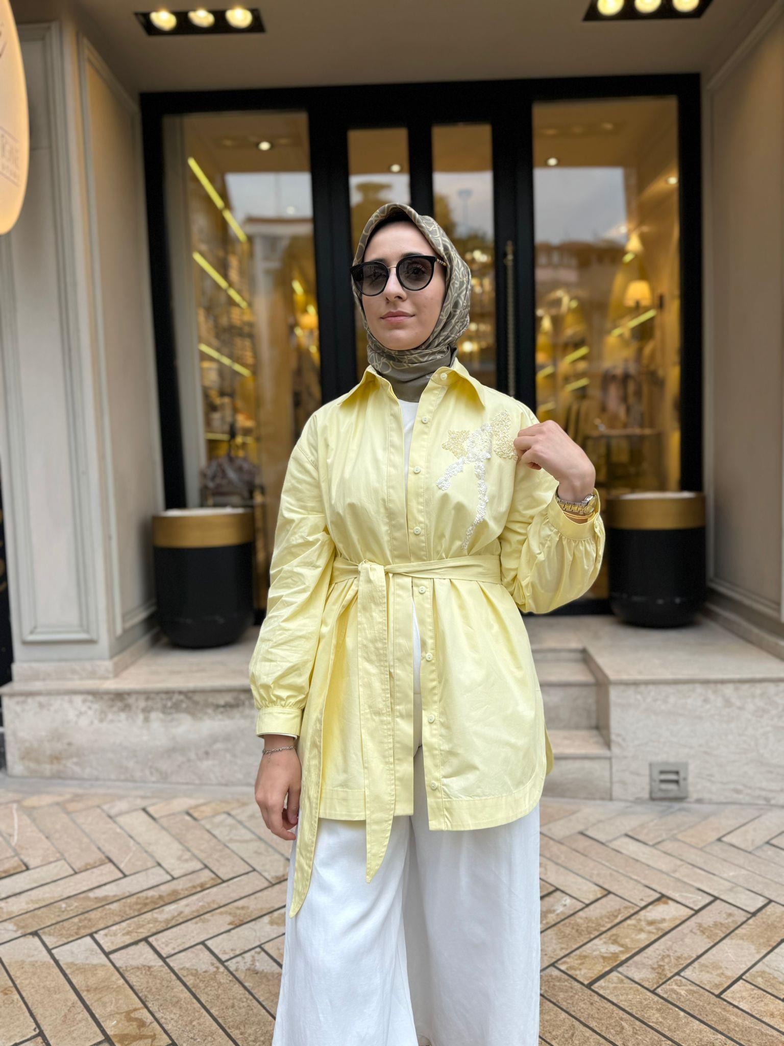26SSGOM0026 Lia Kadın Gömlek Sarı