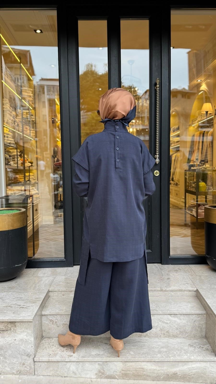 27FW208 Bağcık Detay Kadın Takım Indigo