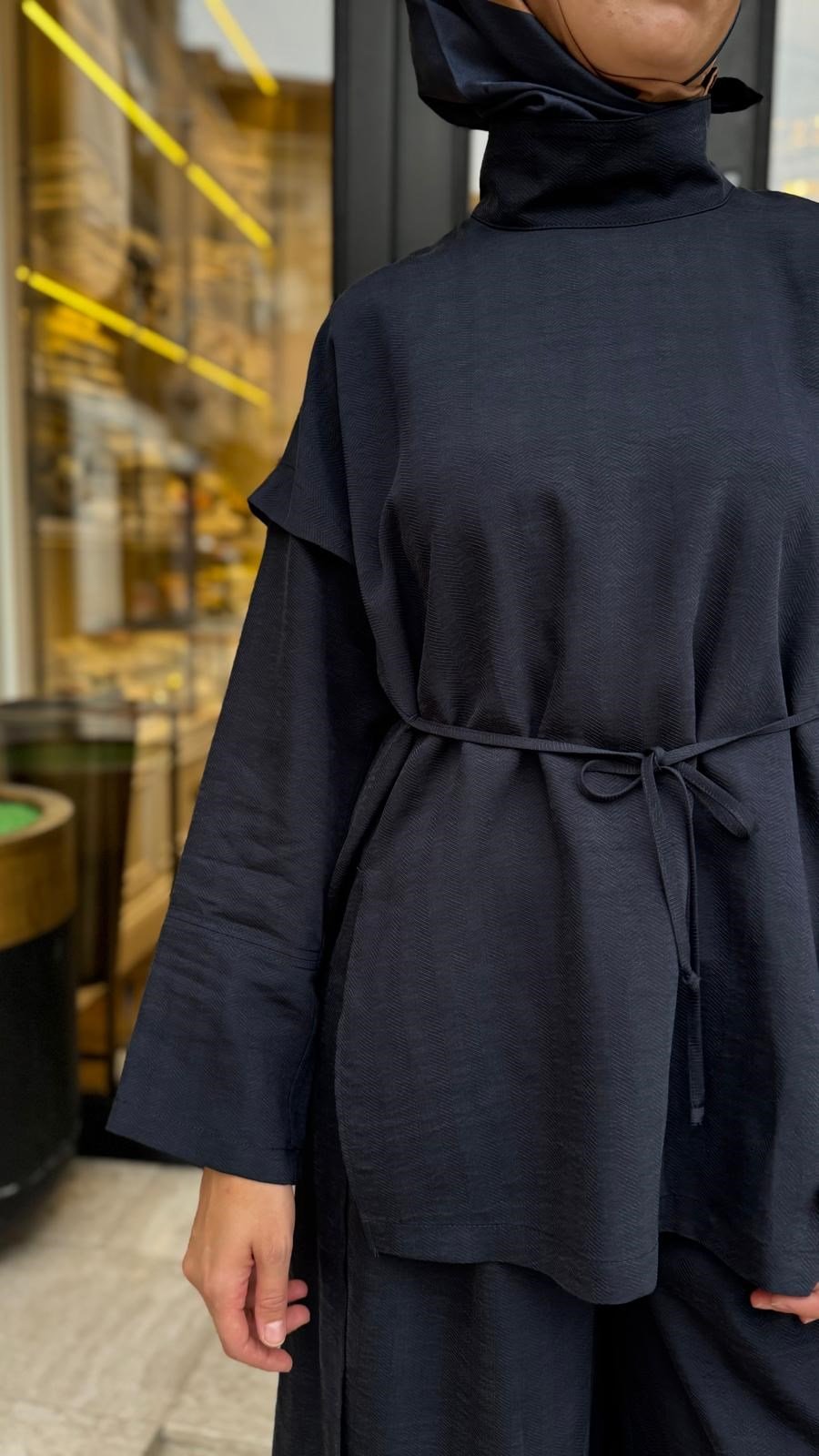27FW208 Bağcık Detay Kadın Takım Indigo
