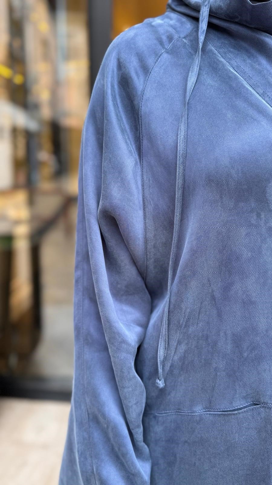 27FW227 Dikiş Detay Kadın Bluz Indigo