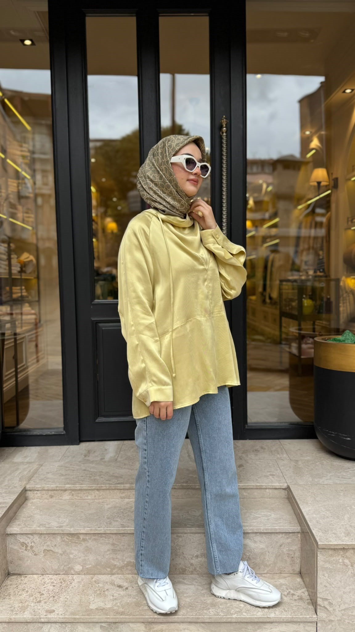 27FW227 Dikiş Detay Kadın Bluz Sarı