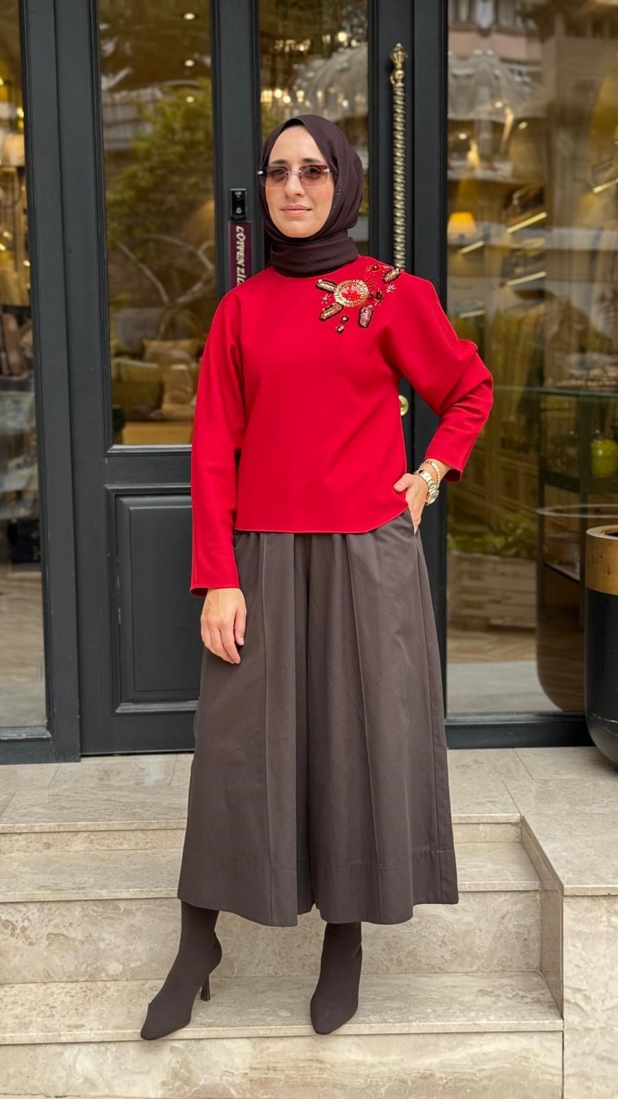 27FWSWE0006 Lydia Kadın Sweat Kırmızı