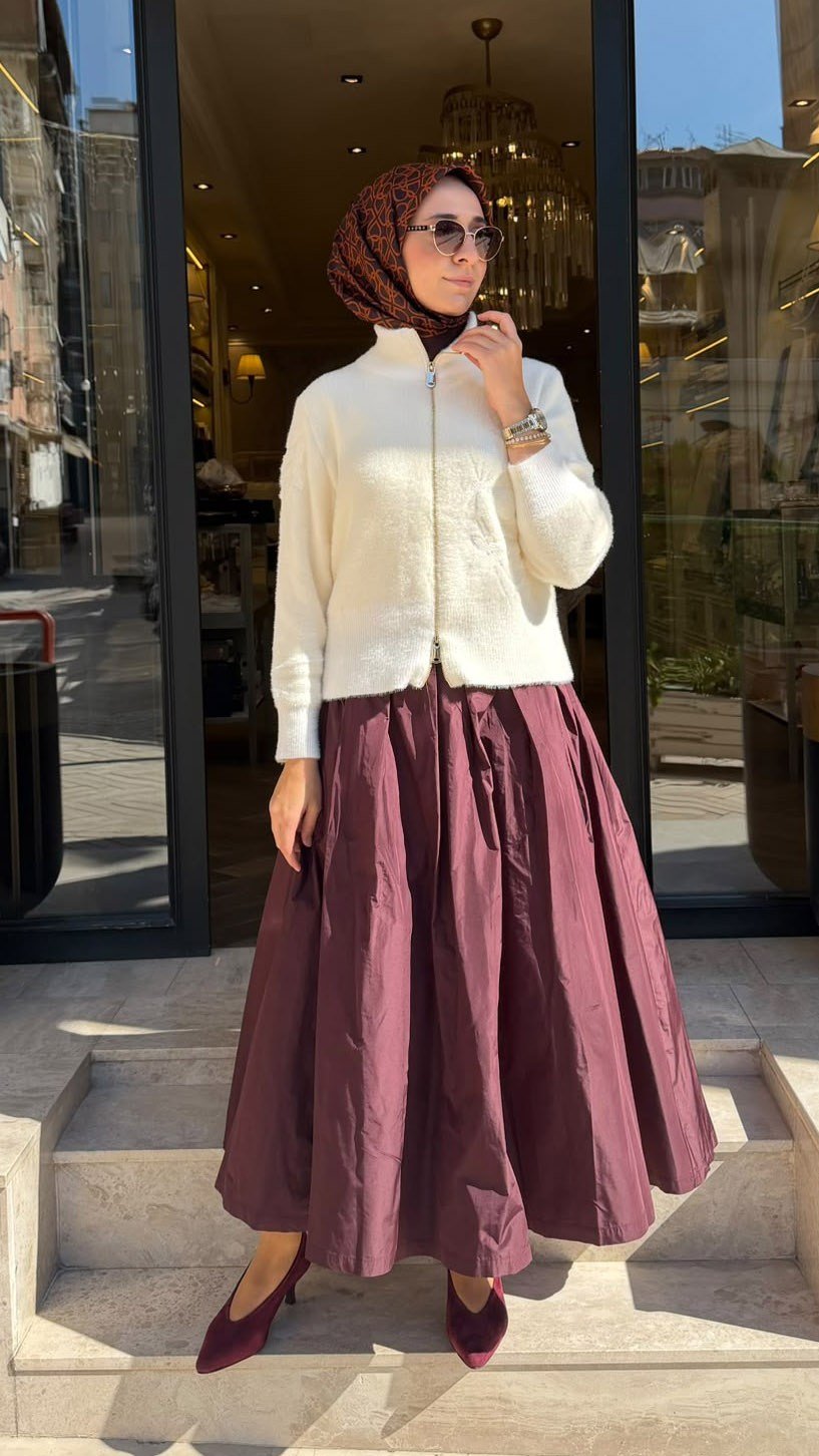 27FWTRI0001 Frances Kadın Triko Hırka Beyaz