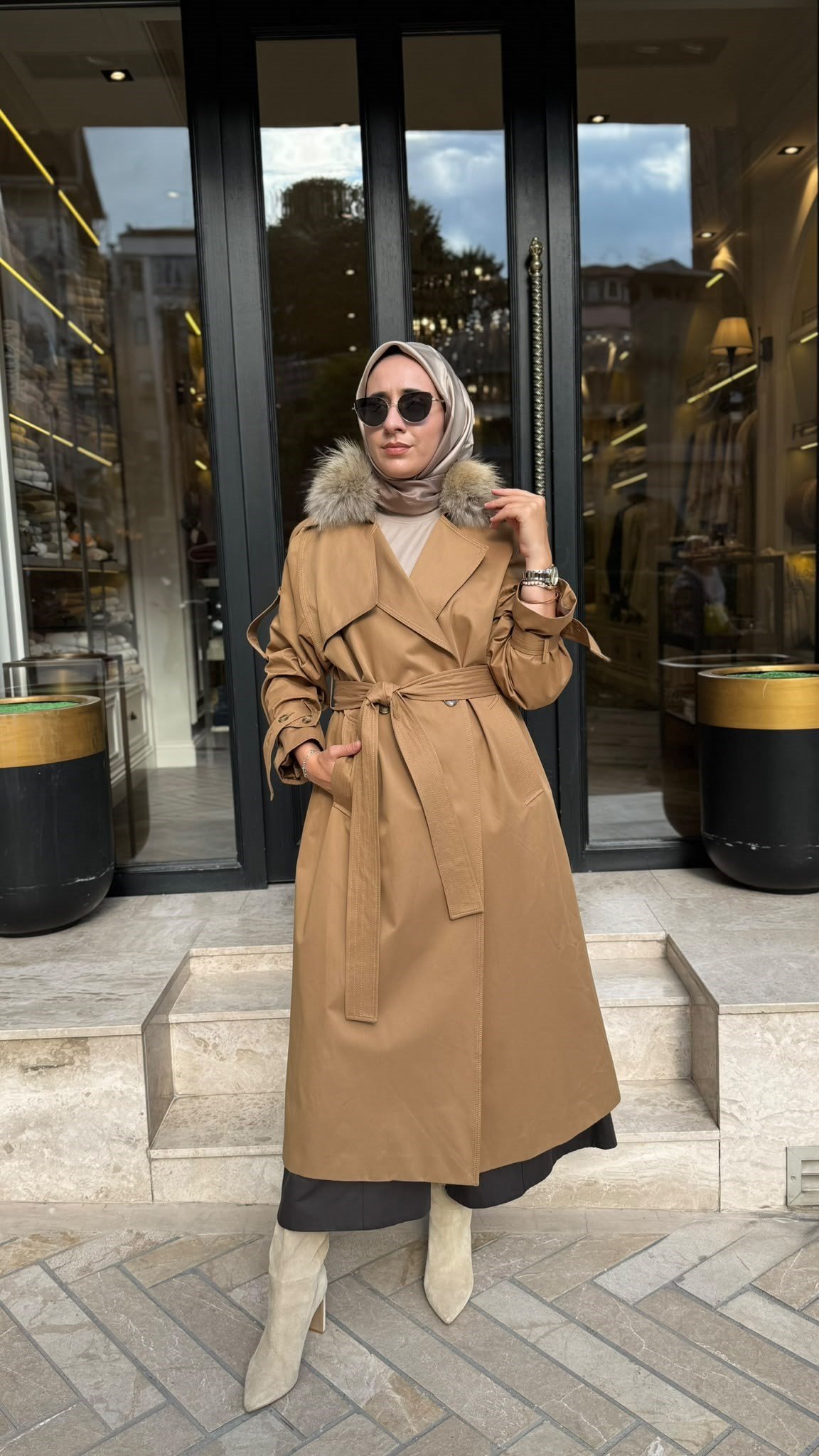27FWTRN000 Cressida Kadın Trenç Camel