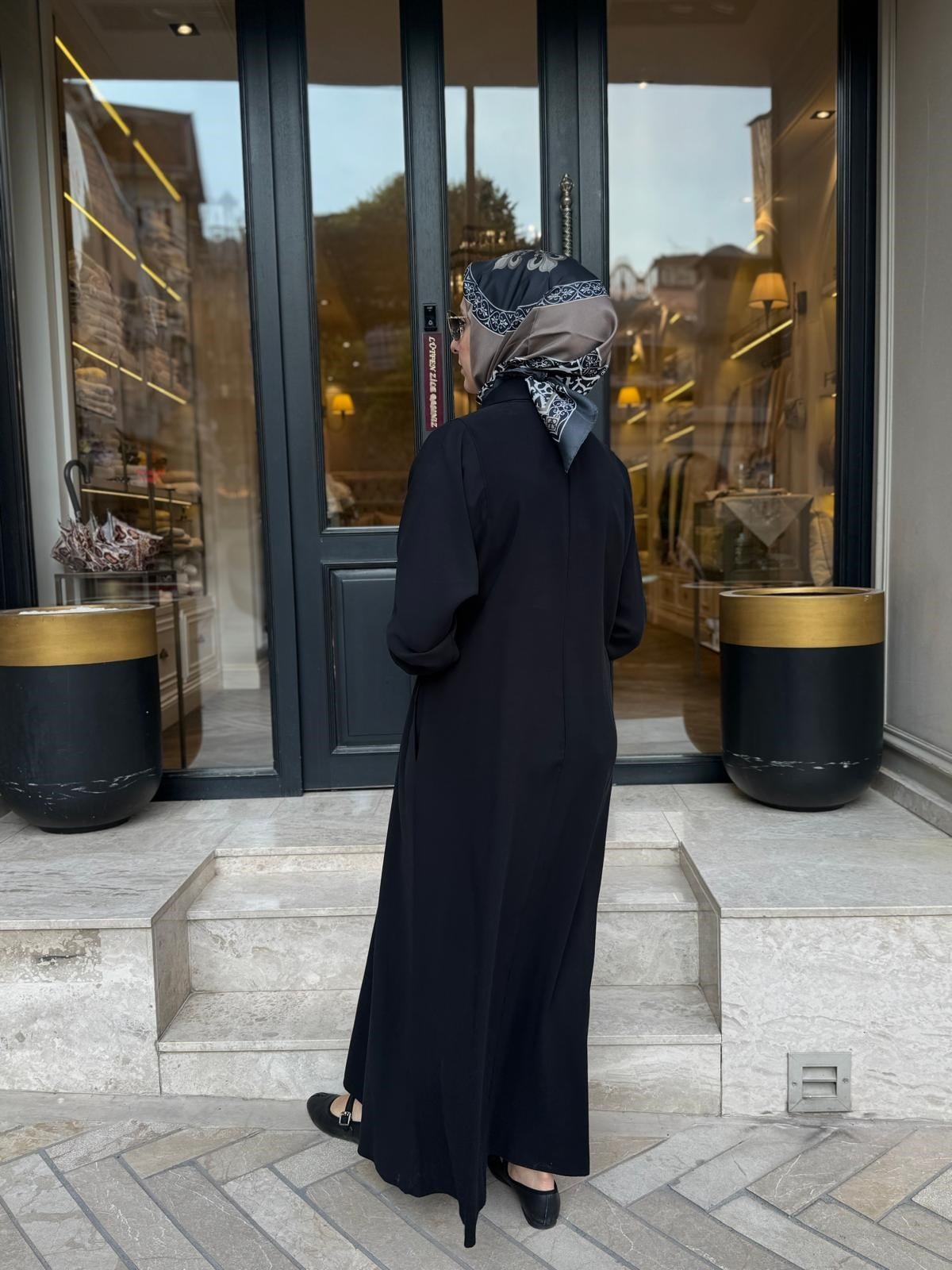 303893 Düğmeli Kadın Elbise Siyah