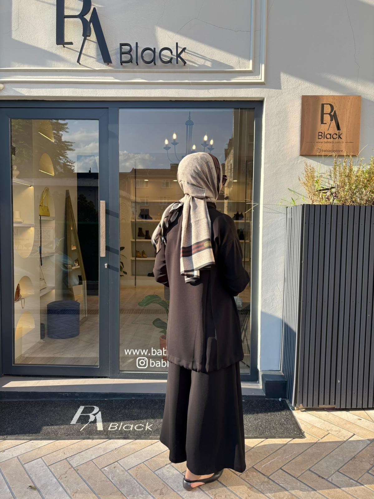 38008 Fermuar Detay Kadın Takım Siyah