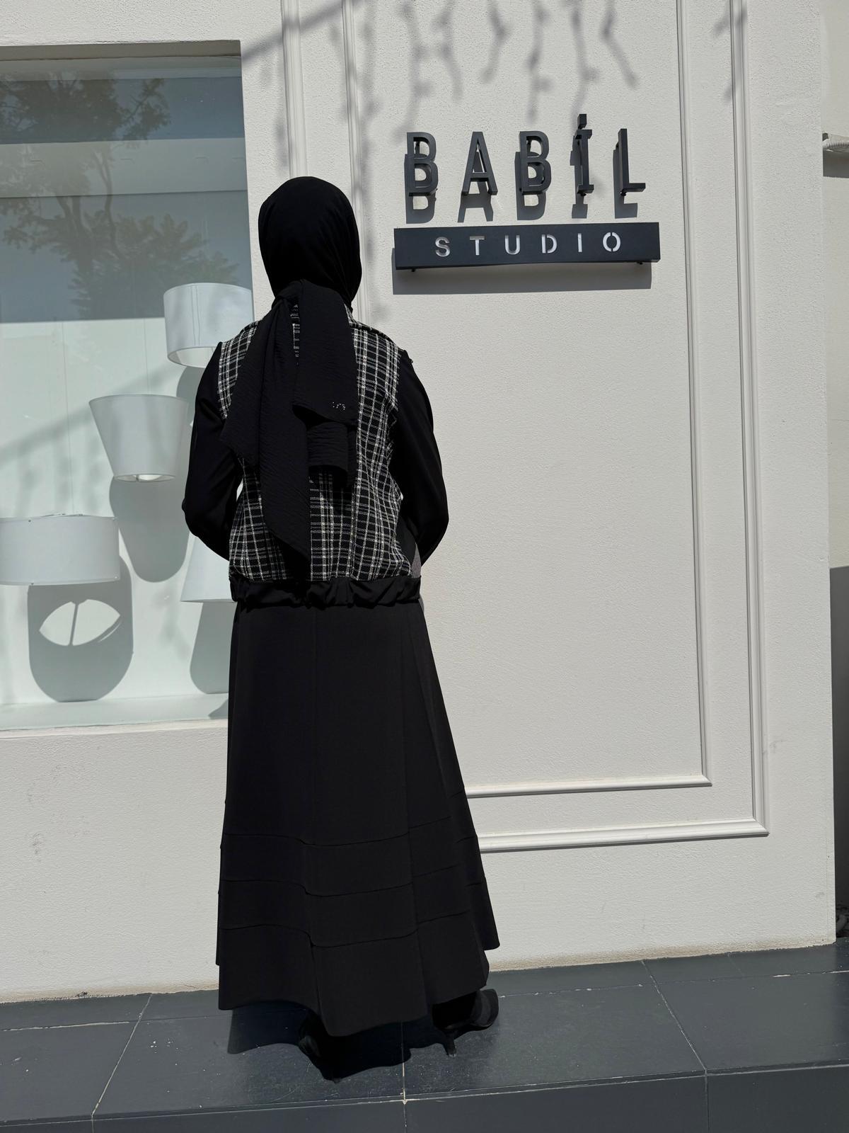 38200 Parça Desen Kadın Takım Siyah