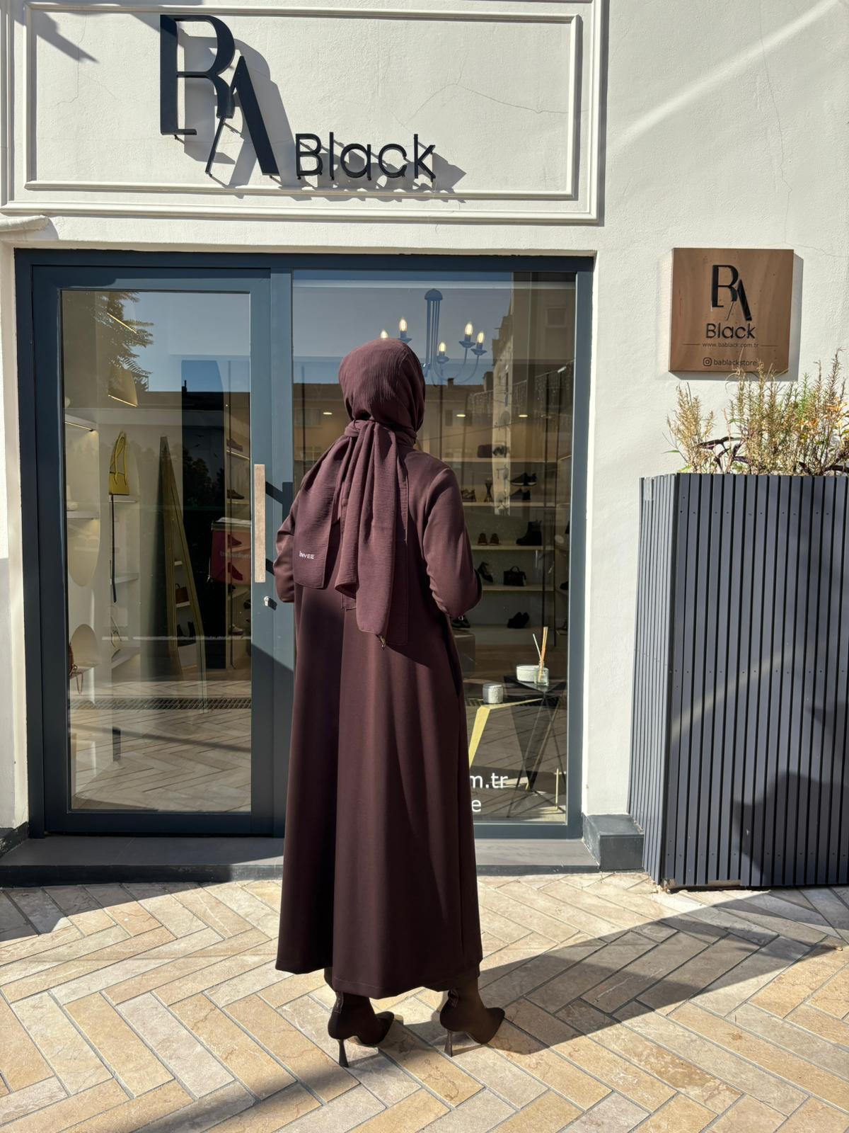 38404 Fermuar Detaylı Kap Kahve