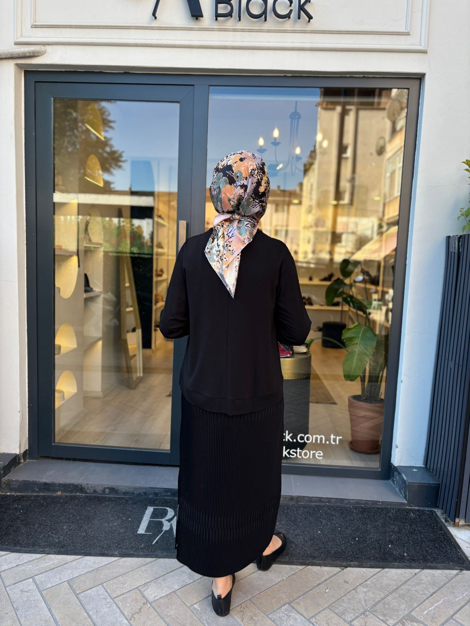 39028 Bisiklet Yaka Kadın Tunik Siyah