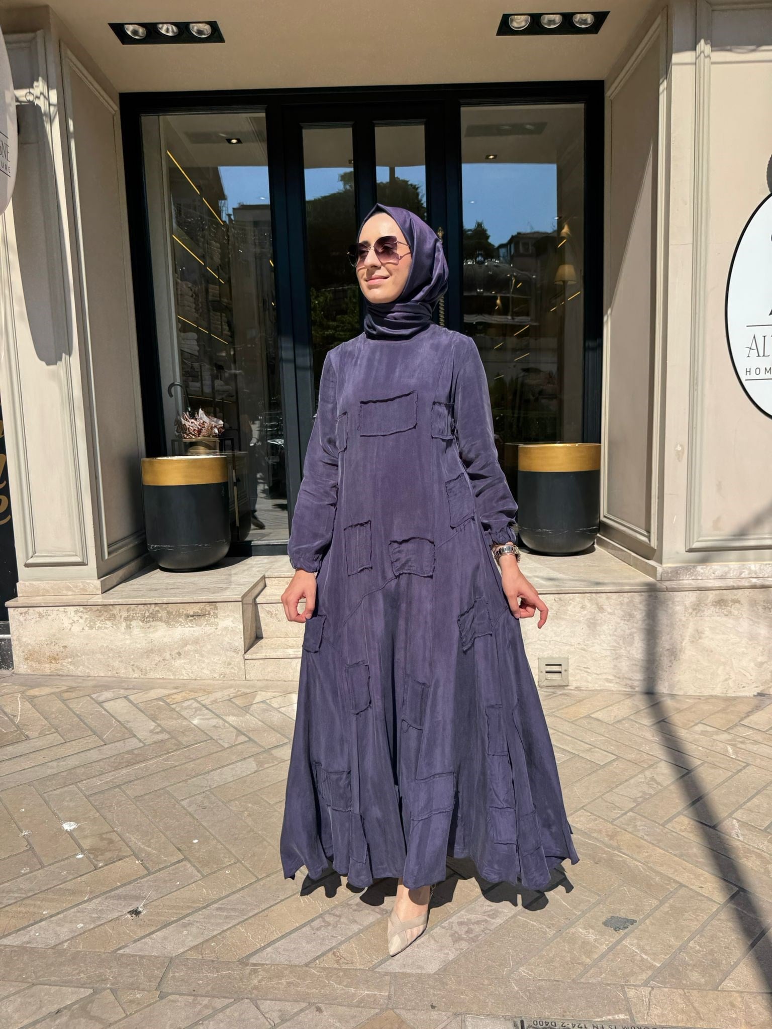 39804 Parça Detay Kadın Elbise Mor