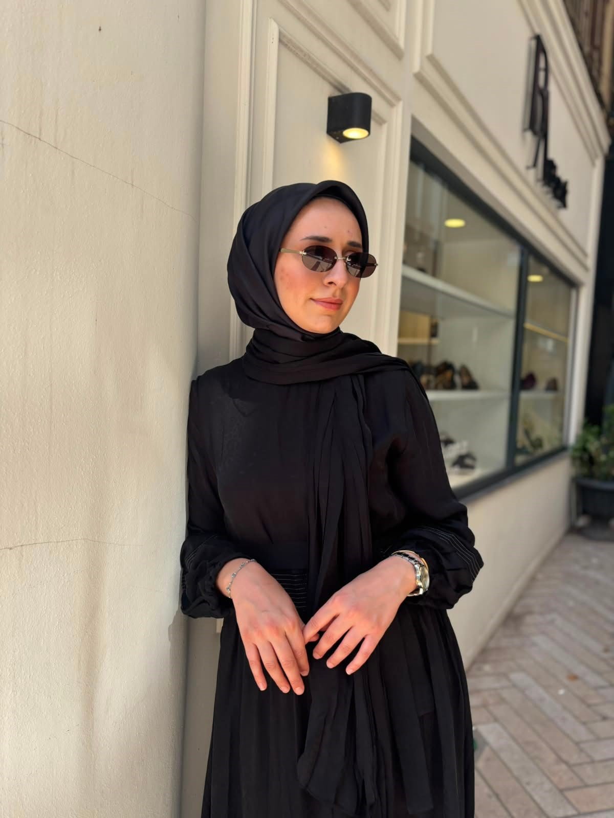 39824 Kendinden Desenli Kadın Elbise Siyah