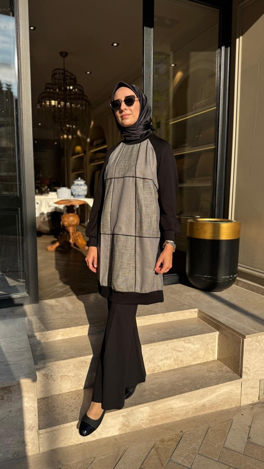 40030 Bisiklet Yaka Kadın Tunik Siyah