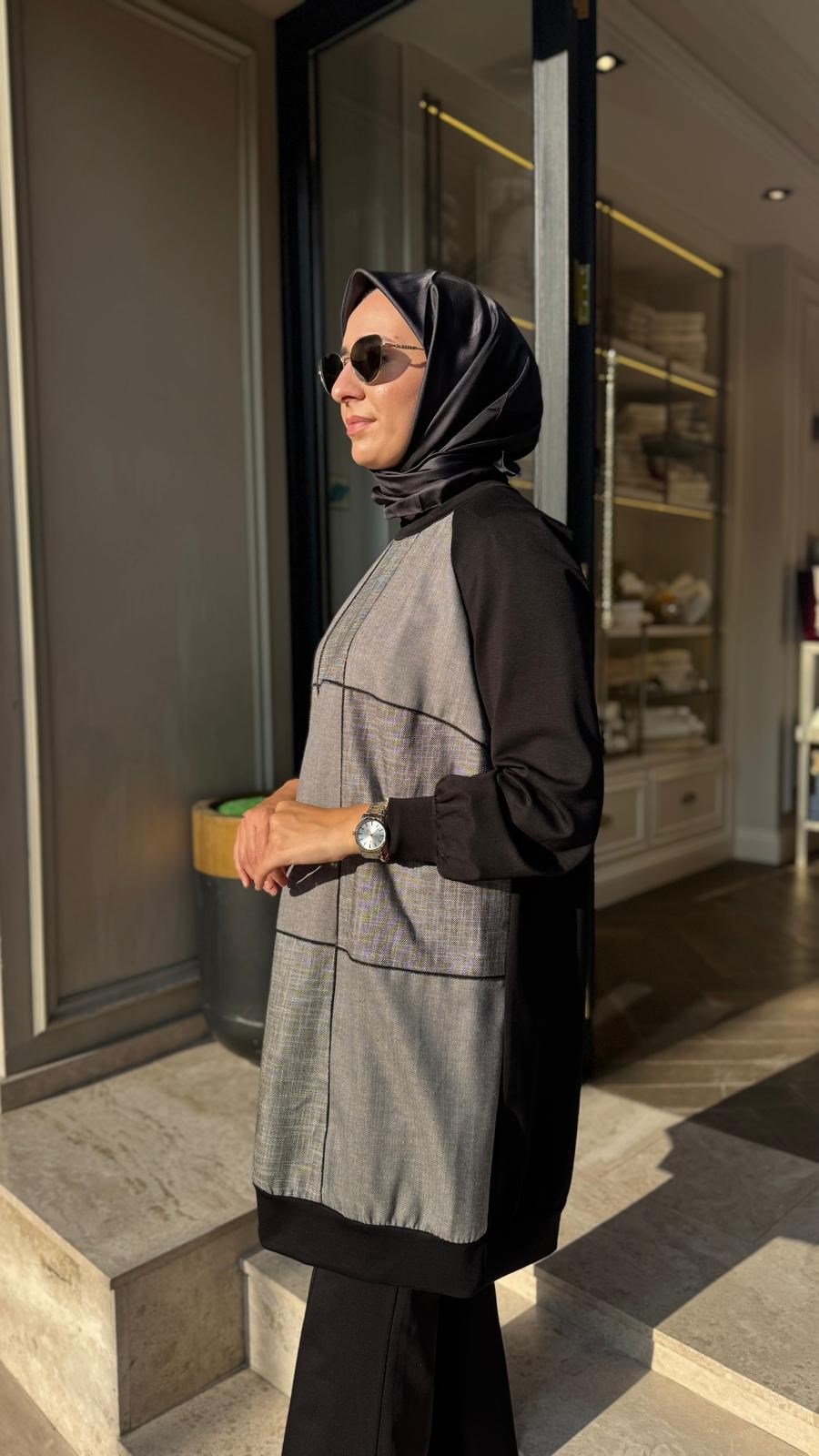 40030 Bisiklet Yaka Kadın Tunik Siyah