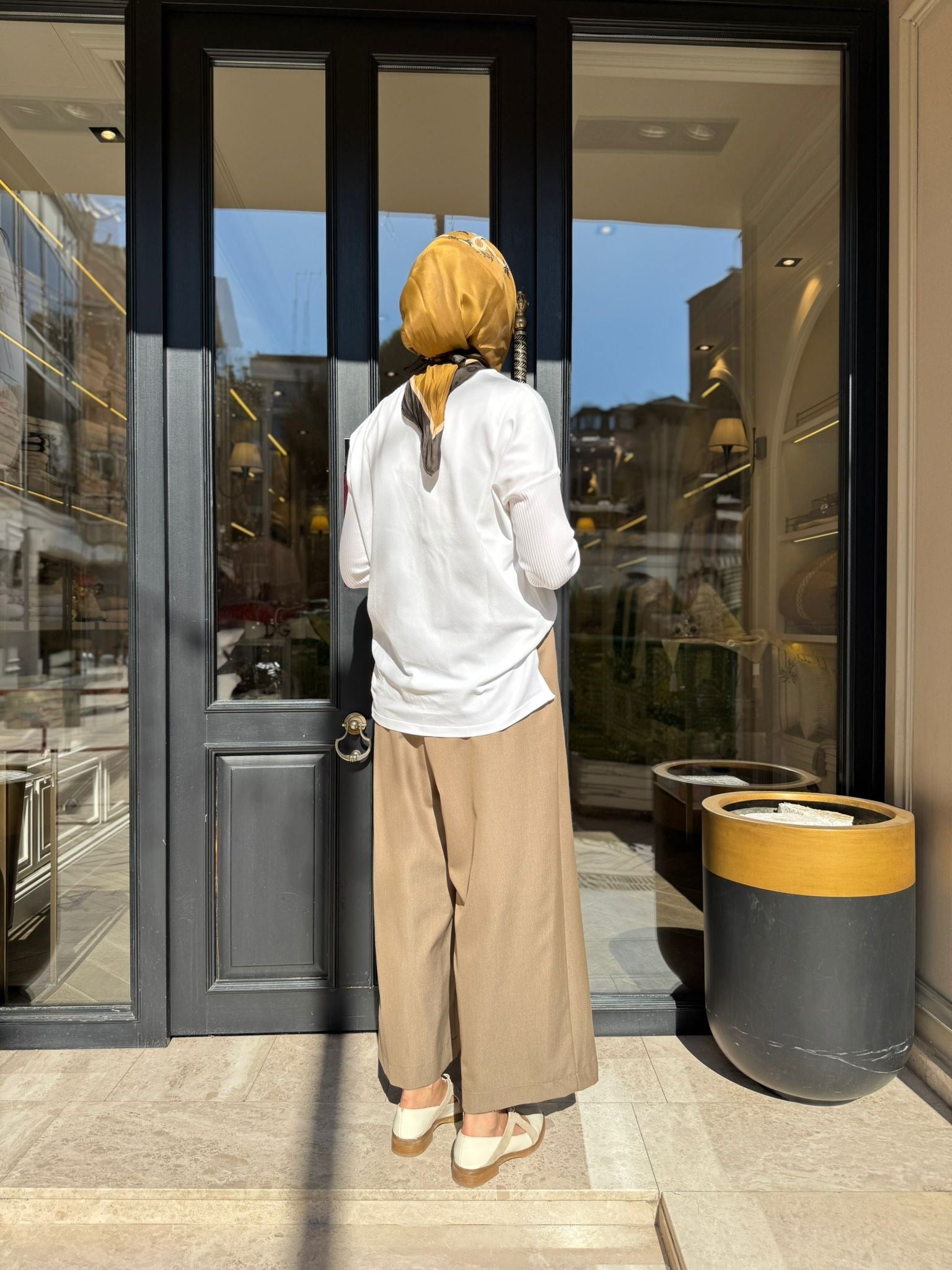 606099 Palazzo Kadın Pantolon Vizon