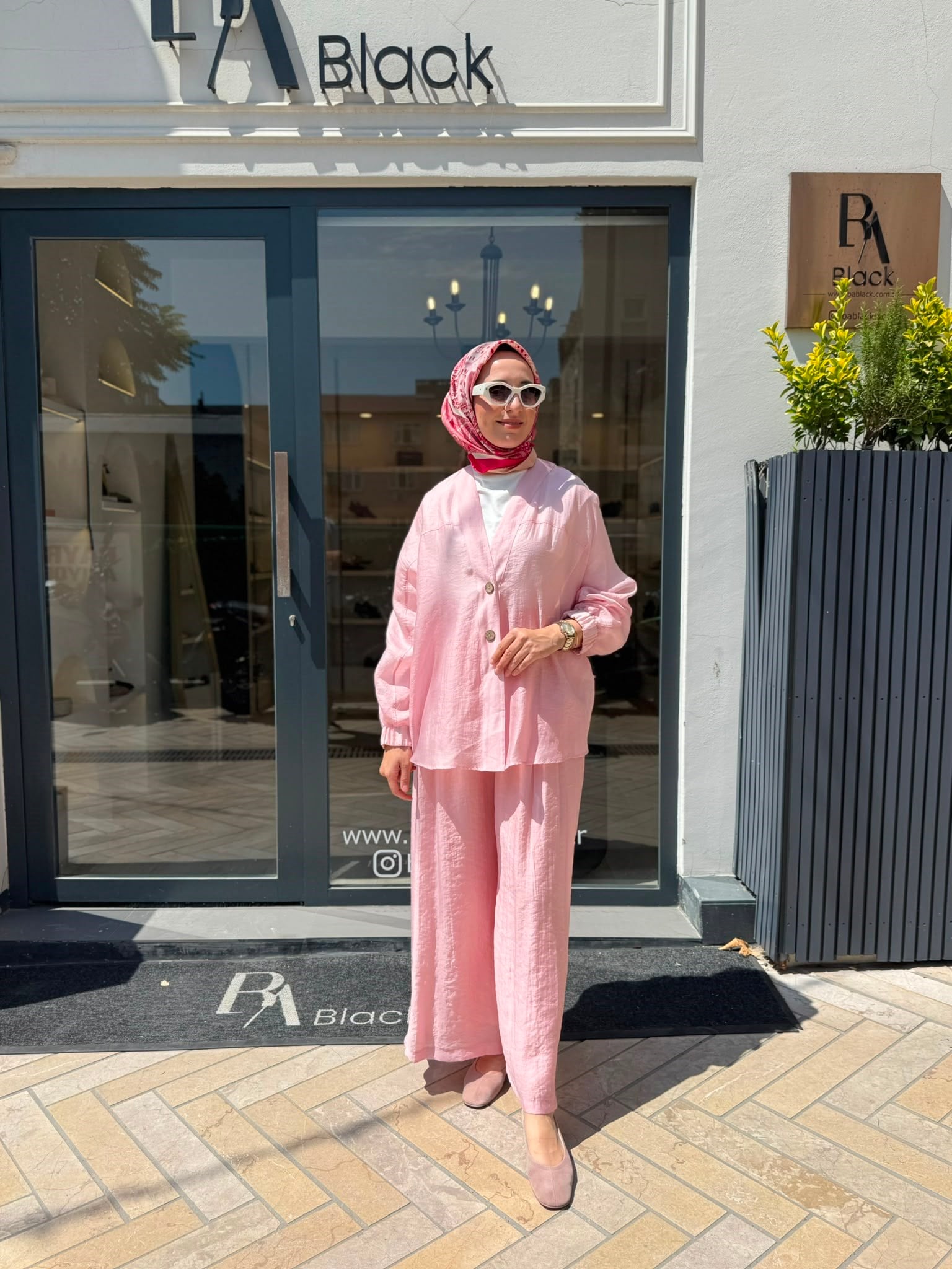 606123 Düğmeli Kadın Pantolon Pembe