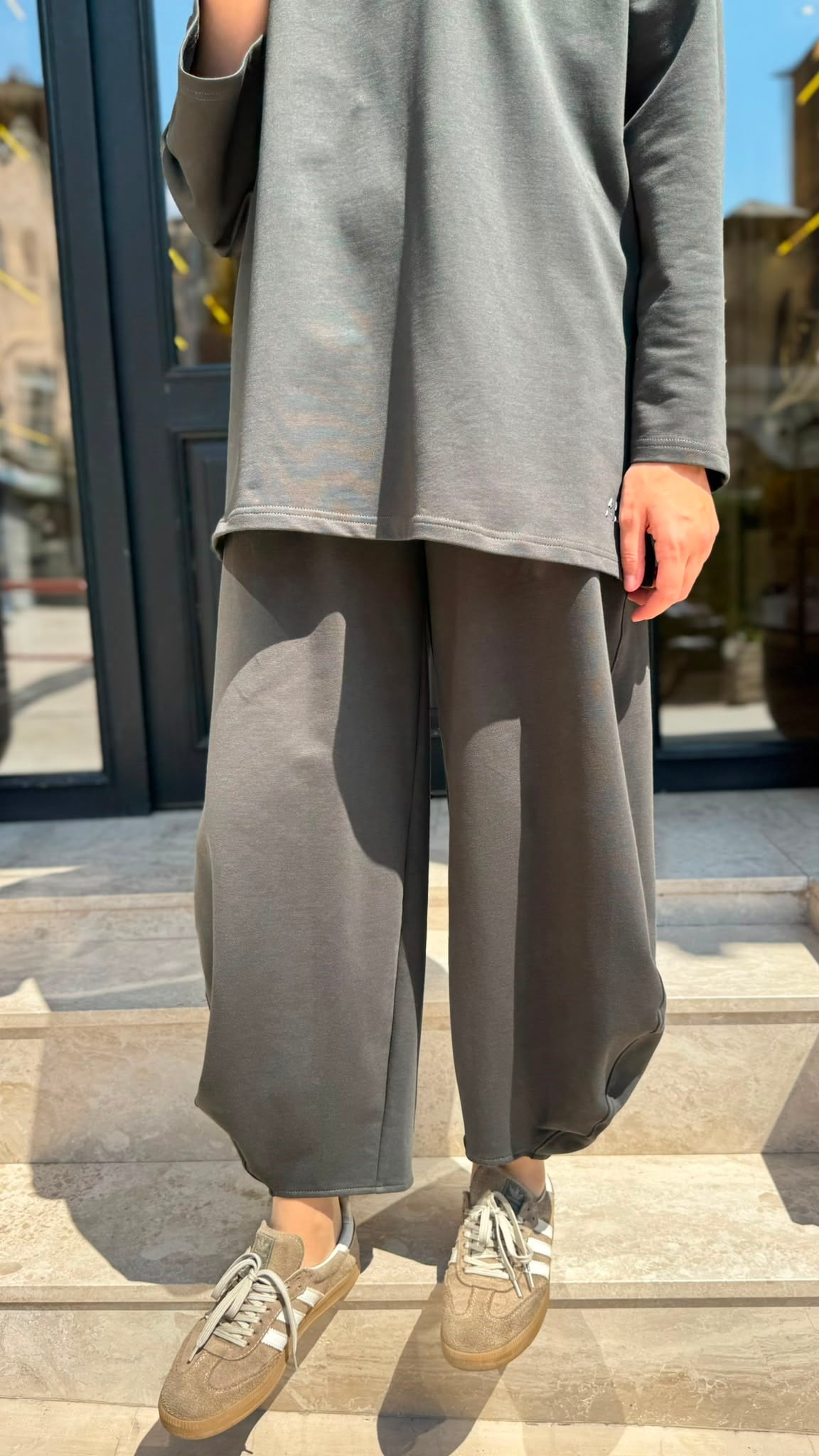 ALL-3004 Bisiklet Yaka Kadın Takım Yeşil