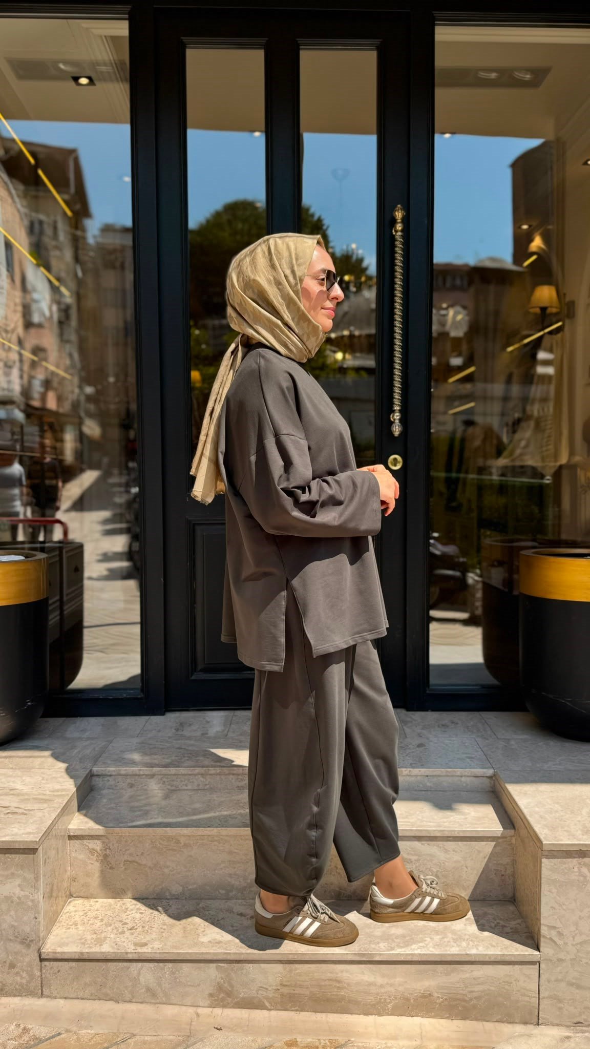 ALL-3004 Bisiklet Yaka Kadın Takım Yeşil